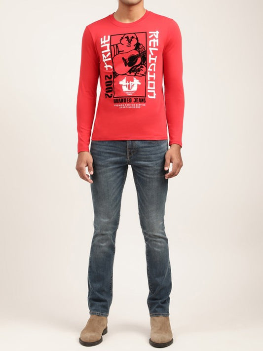 True Religion Chinese Red Logo Regular Fit T-Shirt