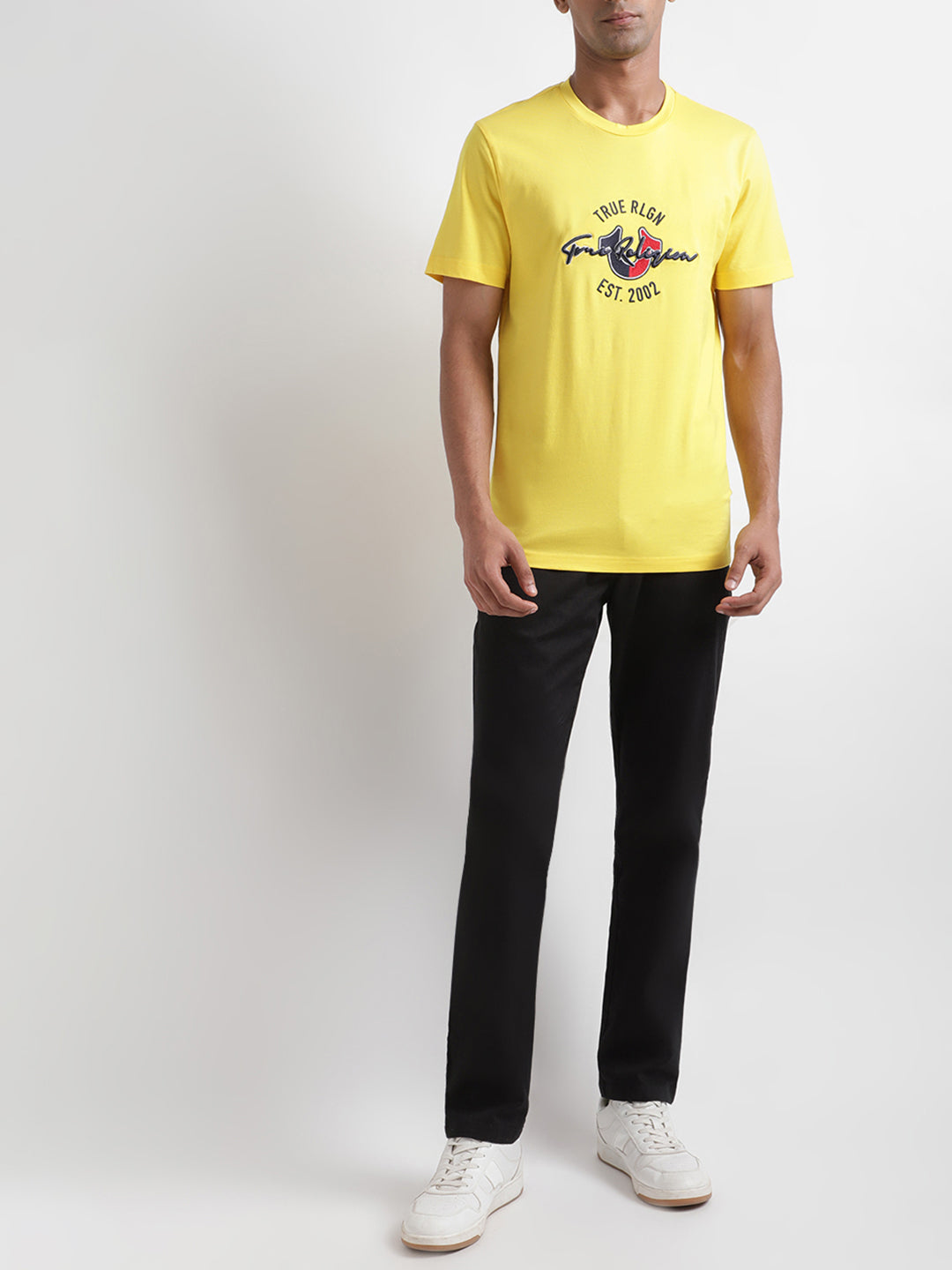 True Religion Yellow Logo Regular Fit T-Shirt