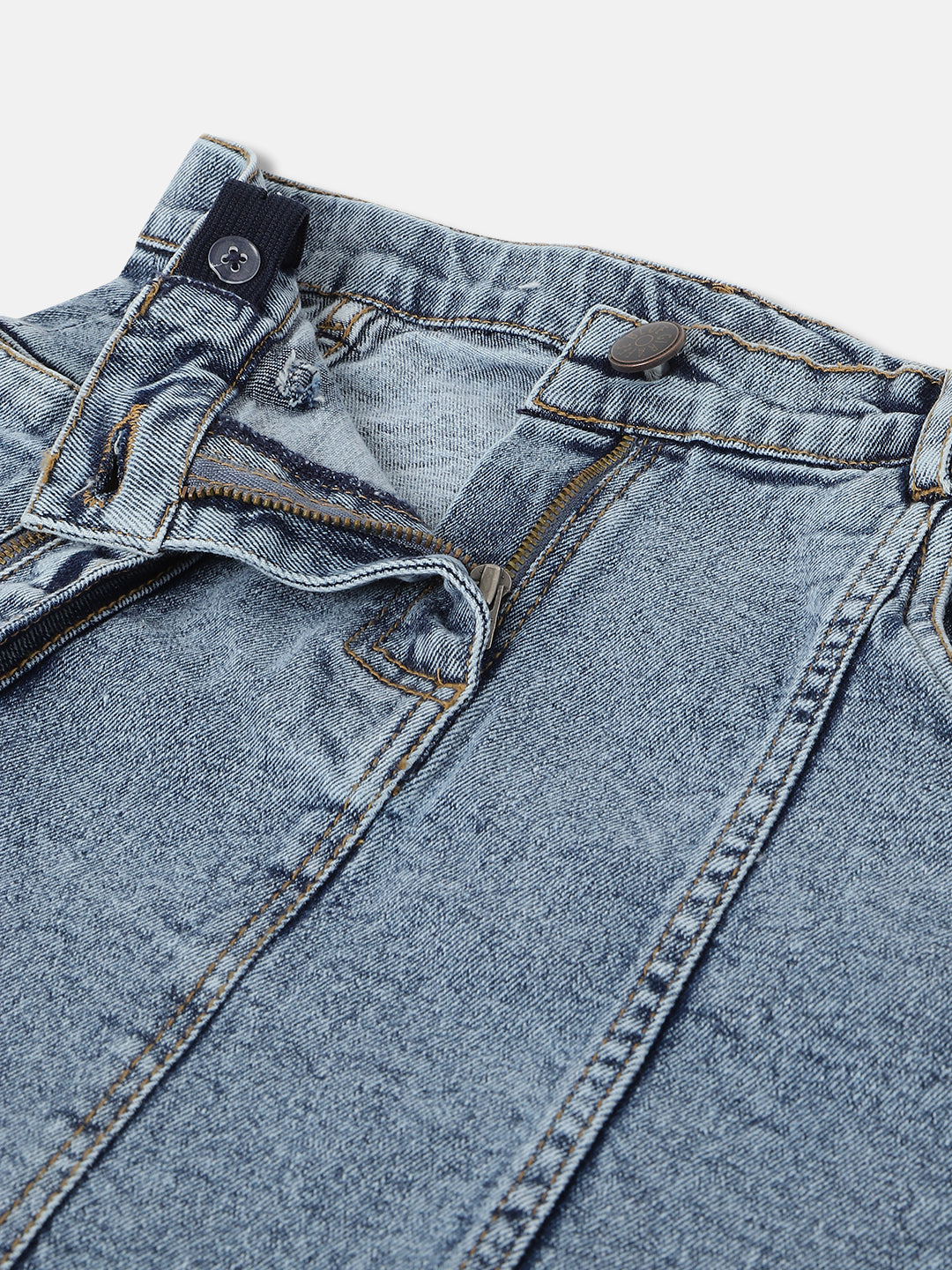 Blue Giraffe Girls Blue Solid Regular Fit Skirt