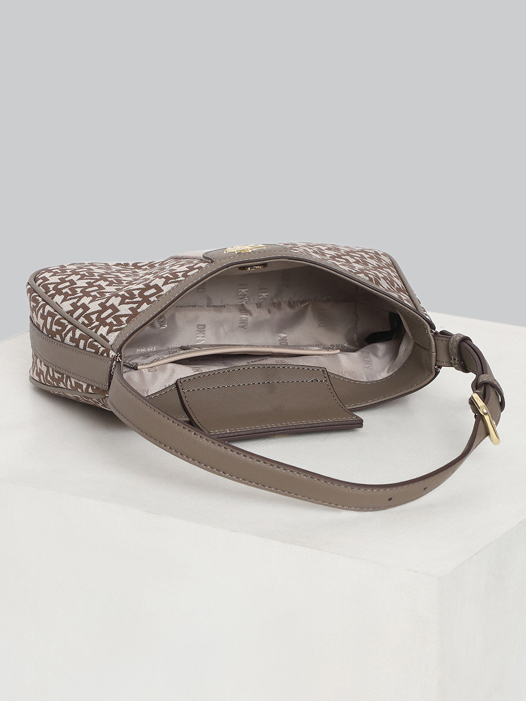 DKNY Women Brown Printed Crossbody
