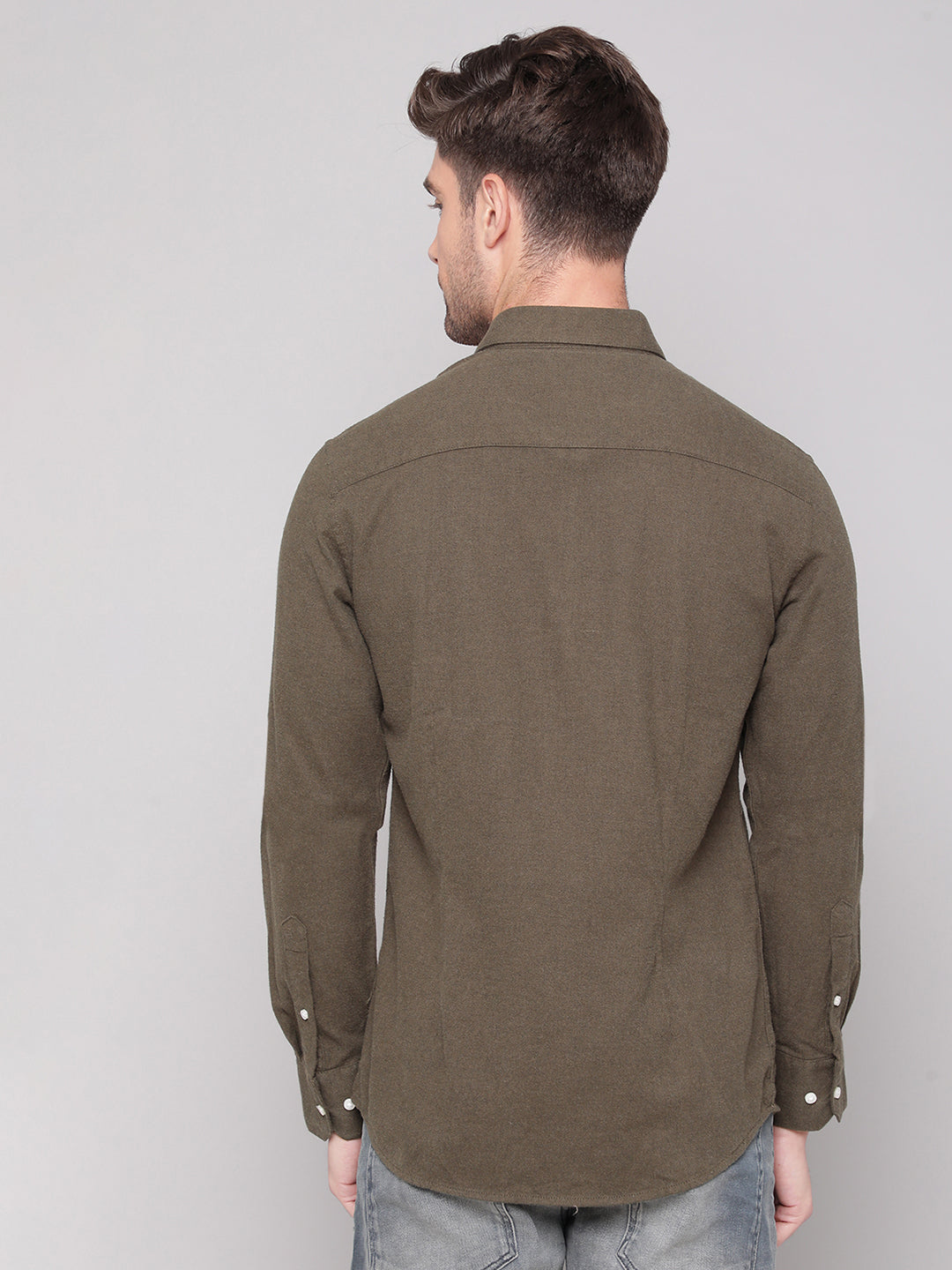 Bruun & Stengade Men Green Solid Collar Shirt