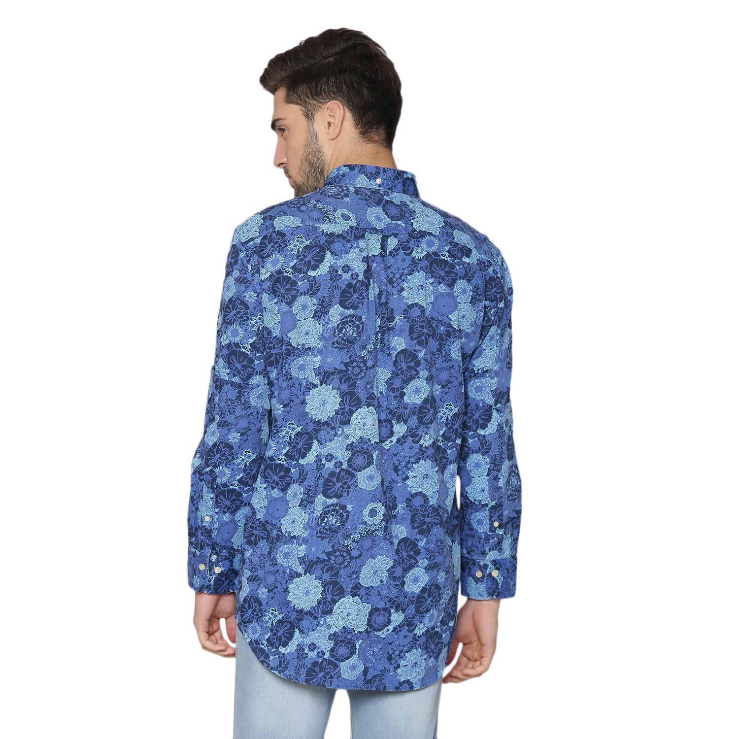 Gant Blue Printed Regular Fit Shirt
