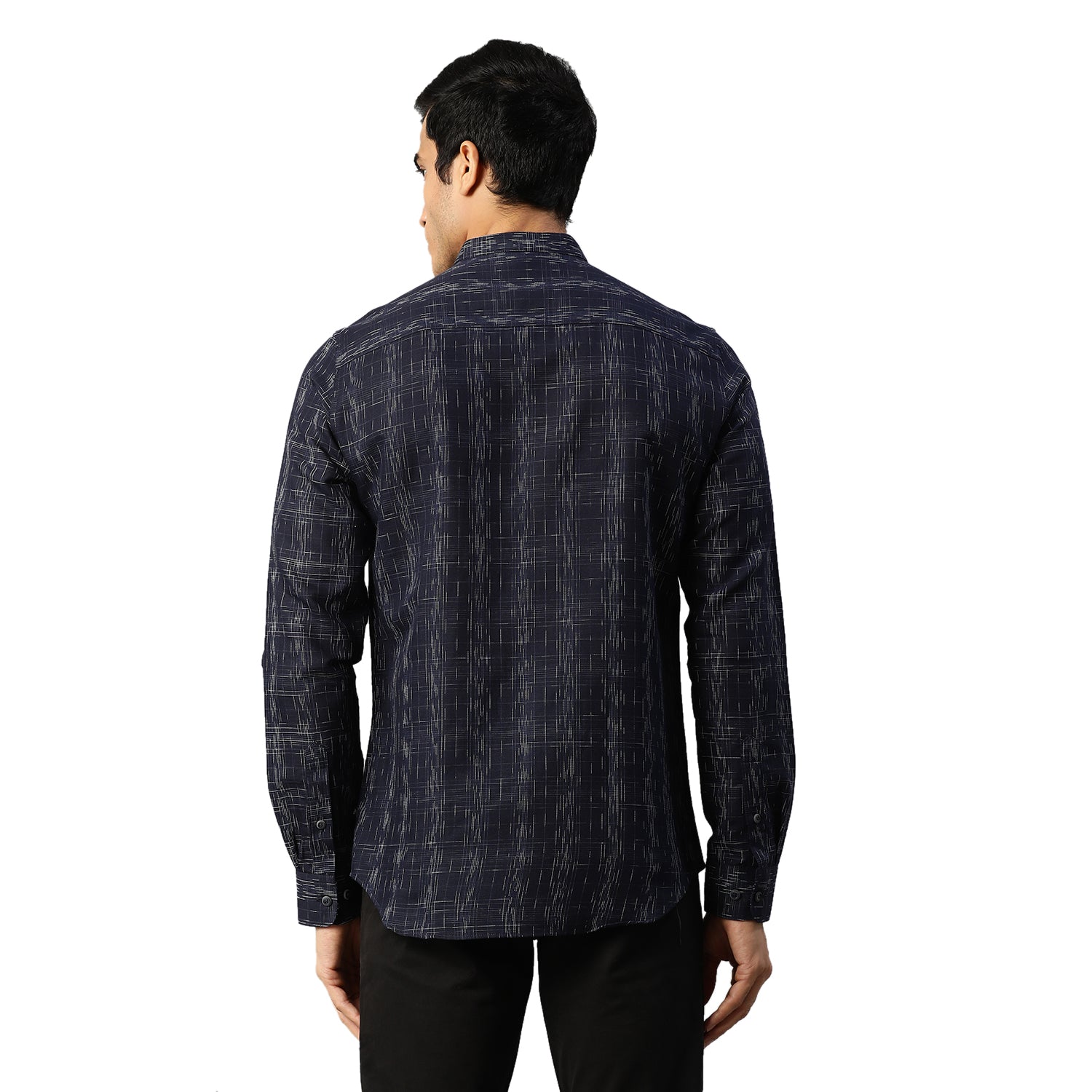 Matinique Men Navy Checked Collar Shirt