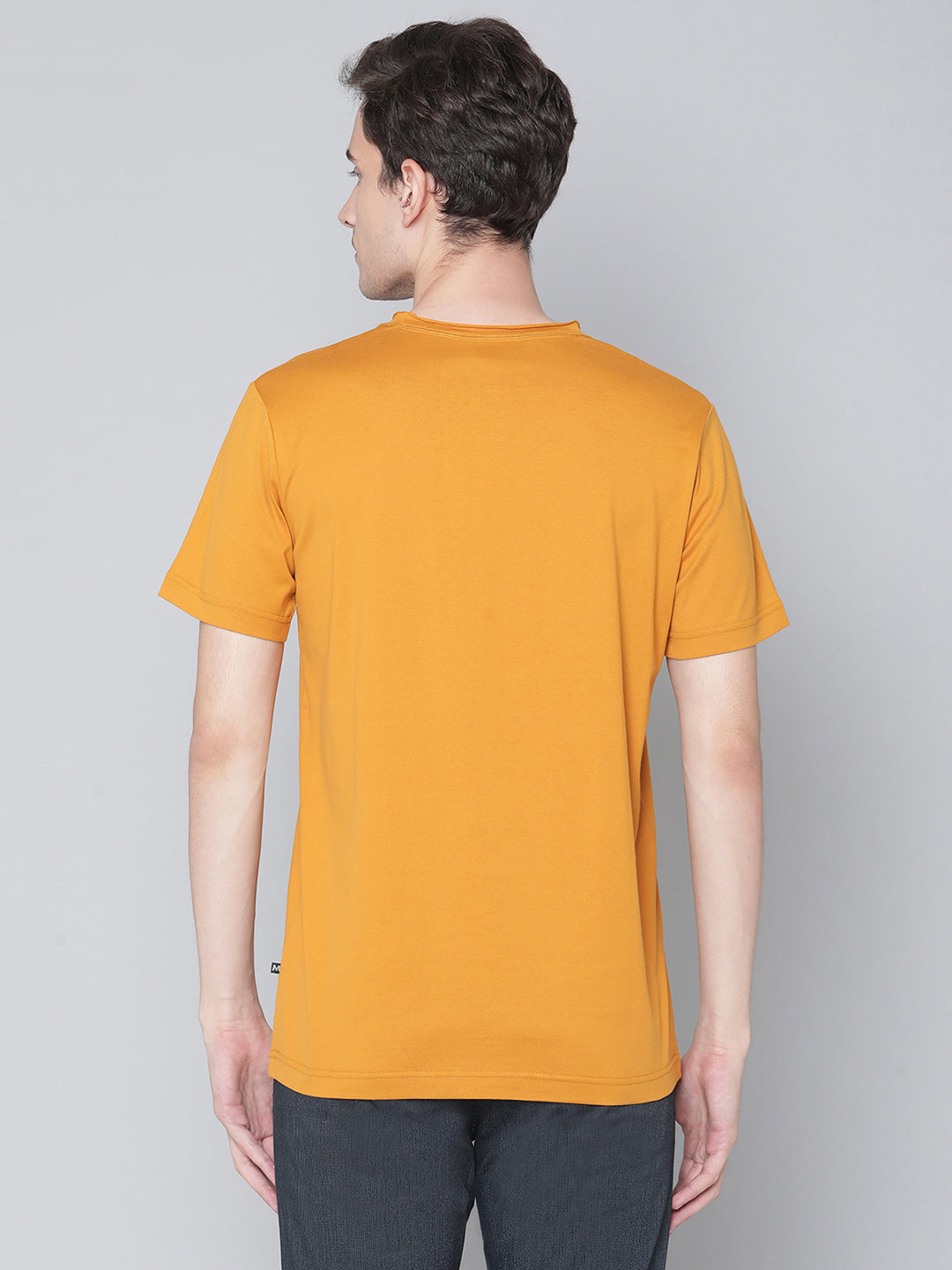 Matinique Men Yellow Solid Round Neck TShirt