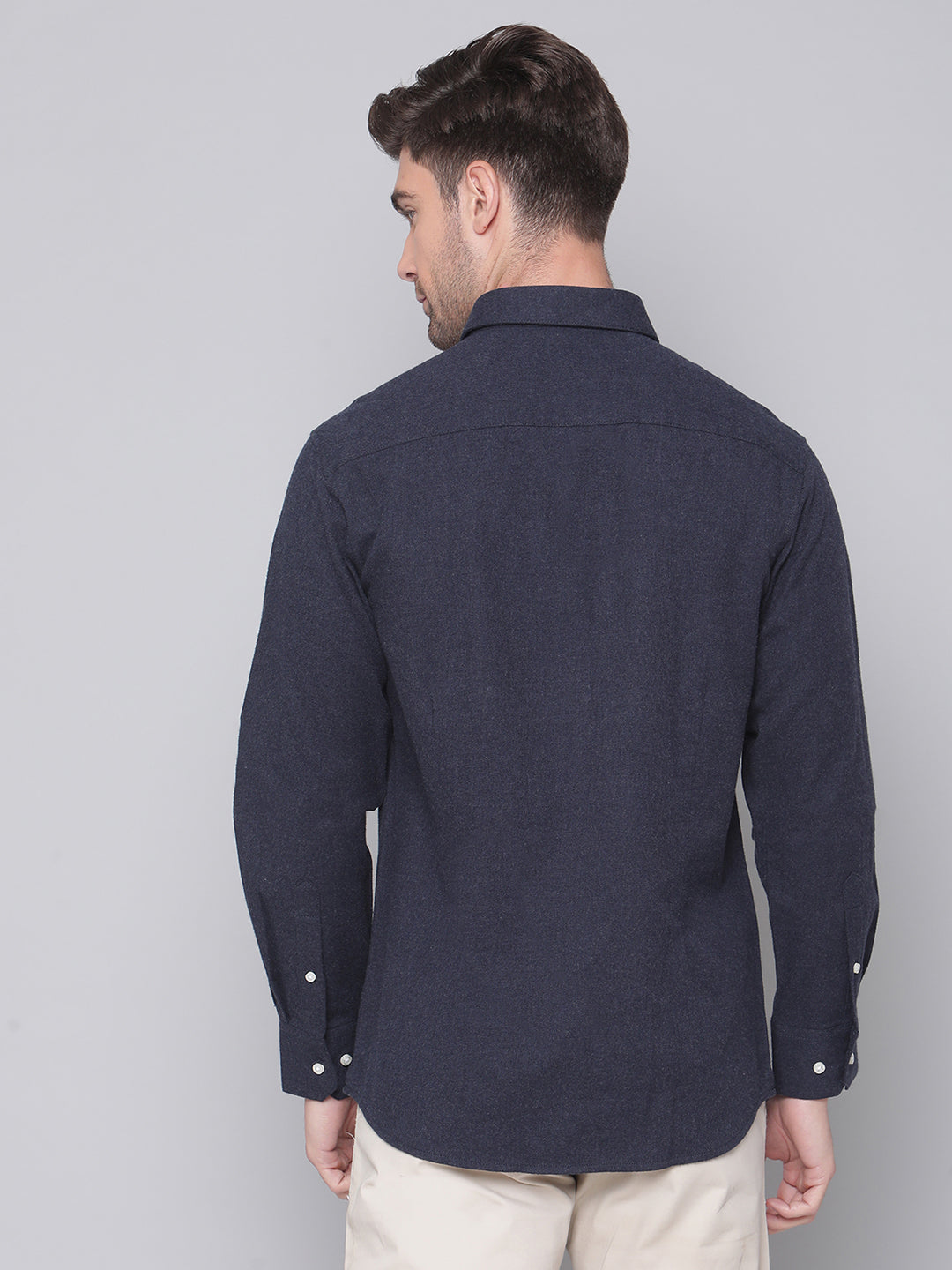 Bruun & Stengade Men Grey Solid Collar Shirt