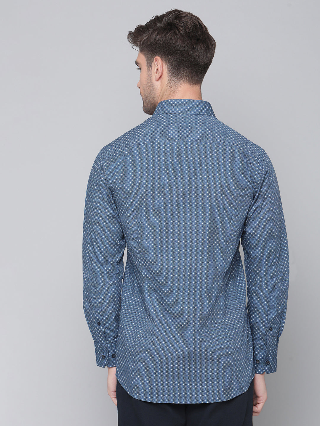 Bruun & Stengade Men Blue Striped Cutaway Collar Shirt