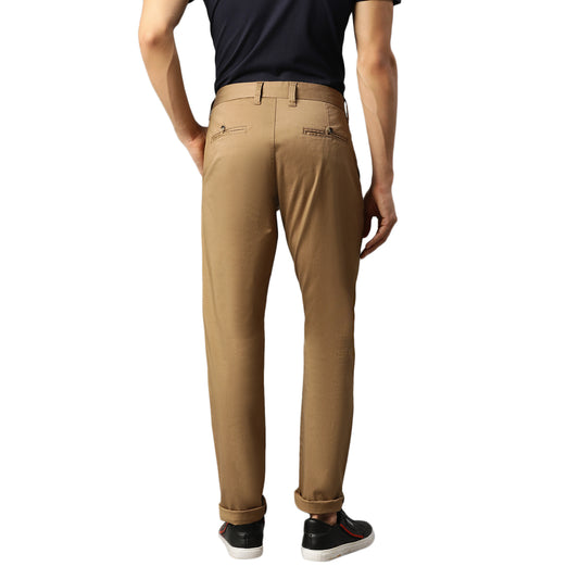 Matinique Men Khaki Solid Slim Fit Trouser