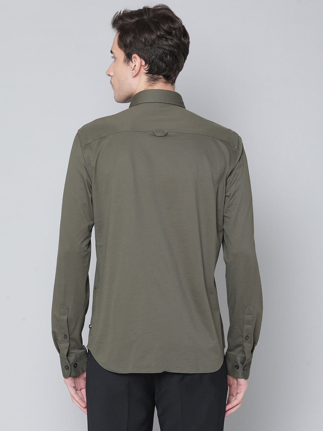 Matinique Men Olive Solid Collar Shirt