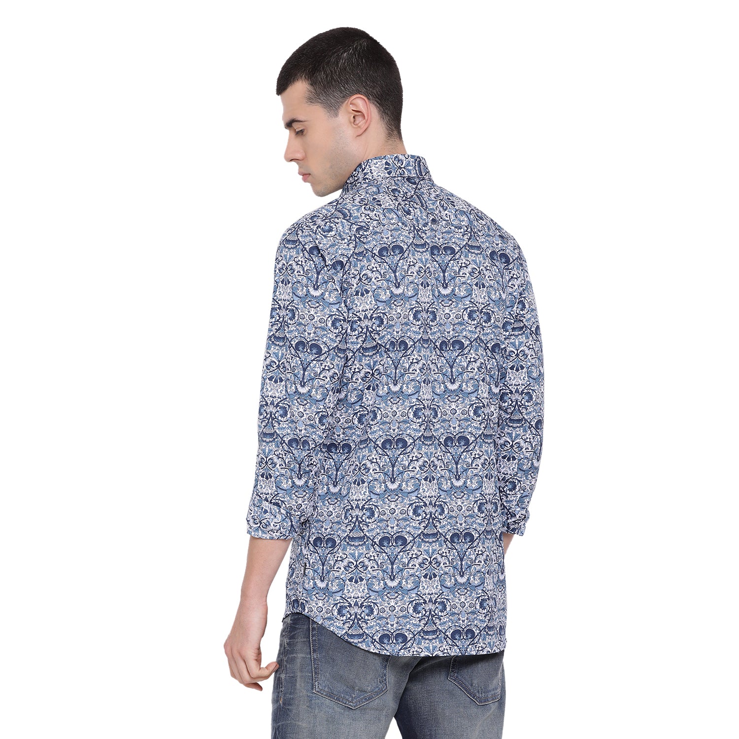 Matinique Men Blue Printed Collar Shirt