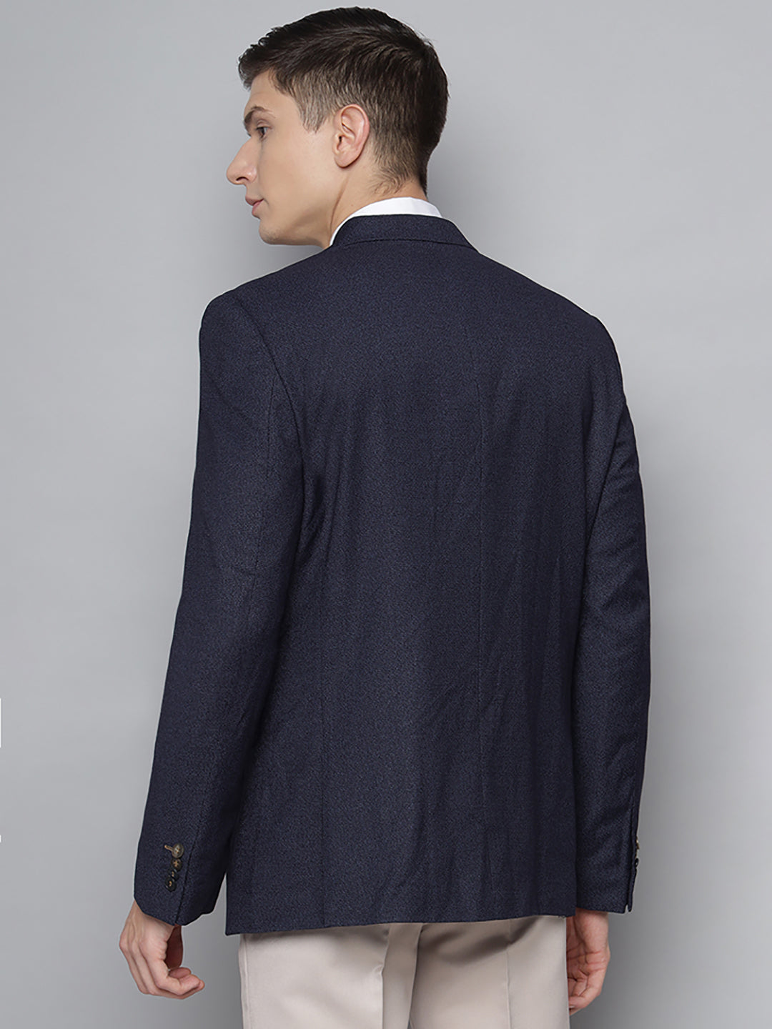 Lindbergh Men Navy Printed Collar Blazer