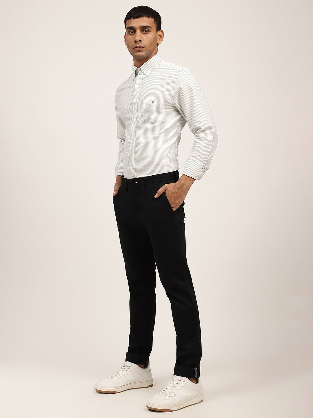 Gant Green Striped Regular Fit Shirt