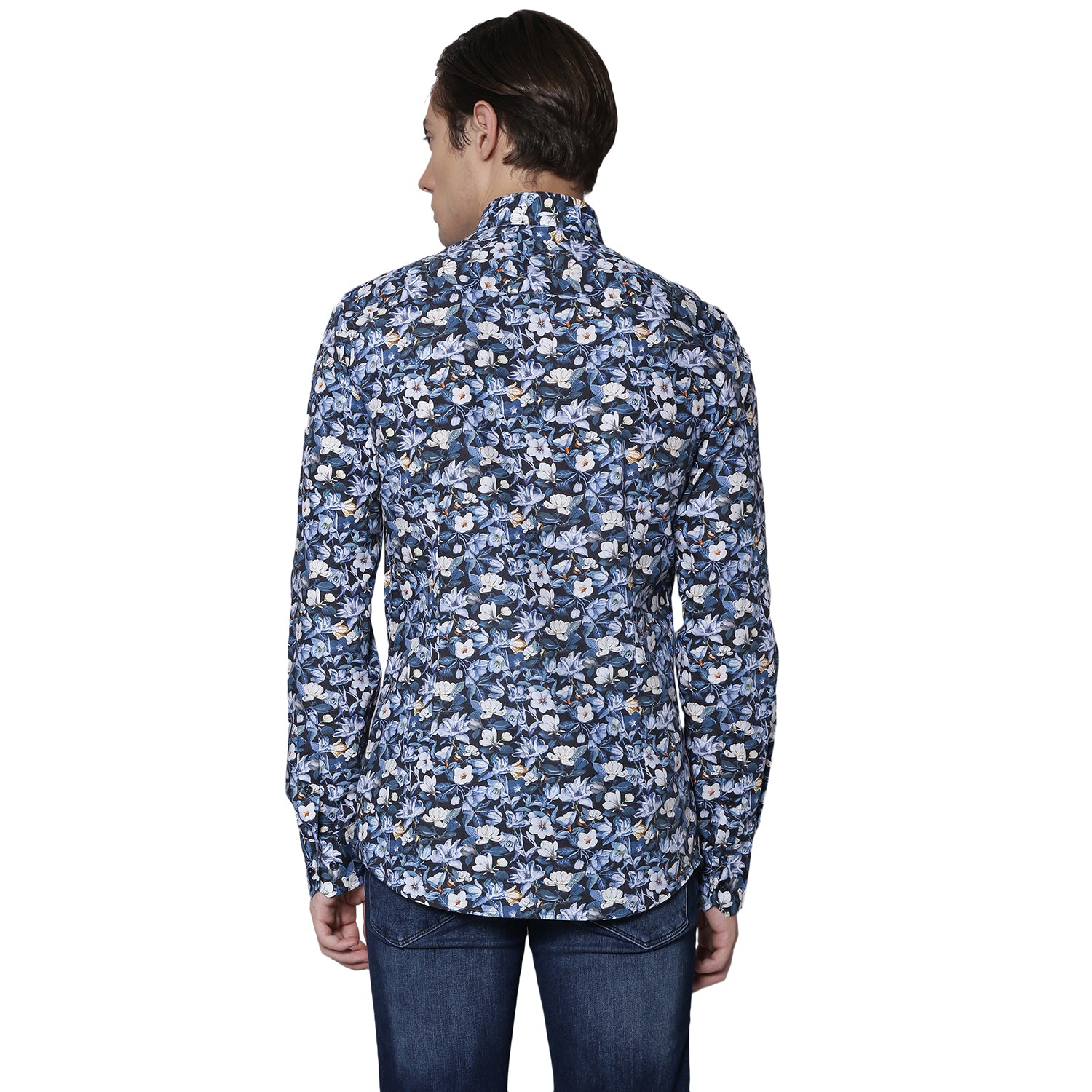 Bruun & Stengade Men Blue Printed Collar Shirt