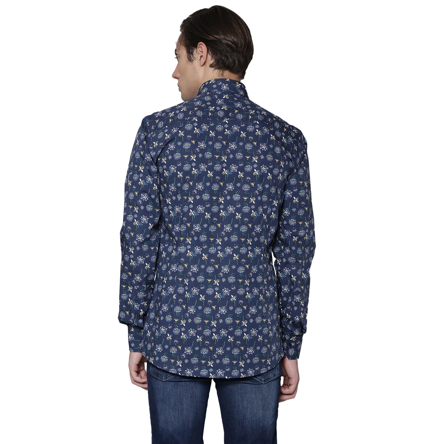 Bruun & Stengade Men Blue Printed Collar Shirt