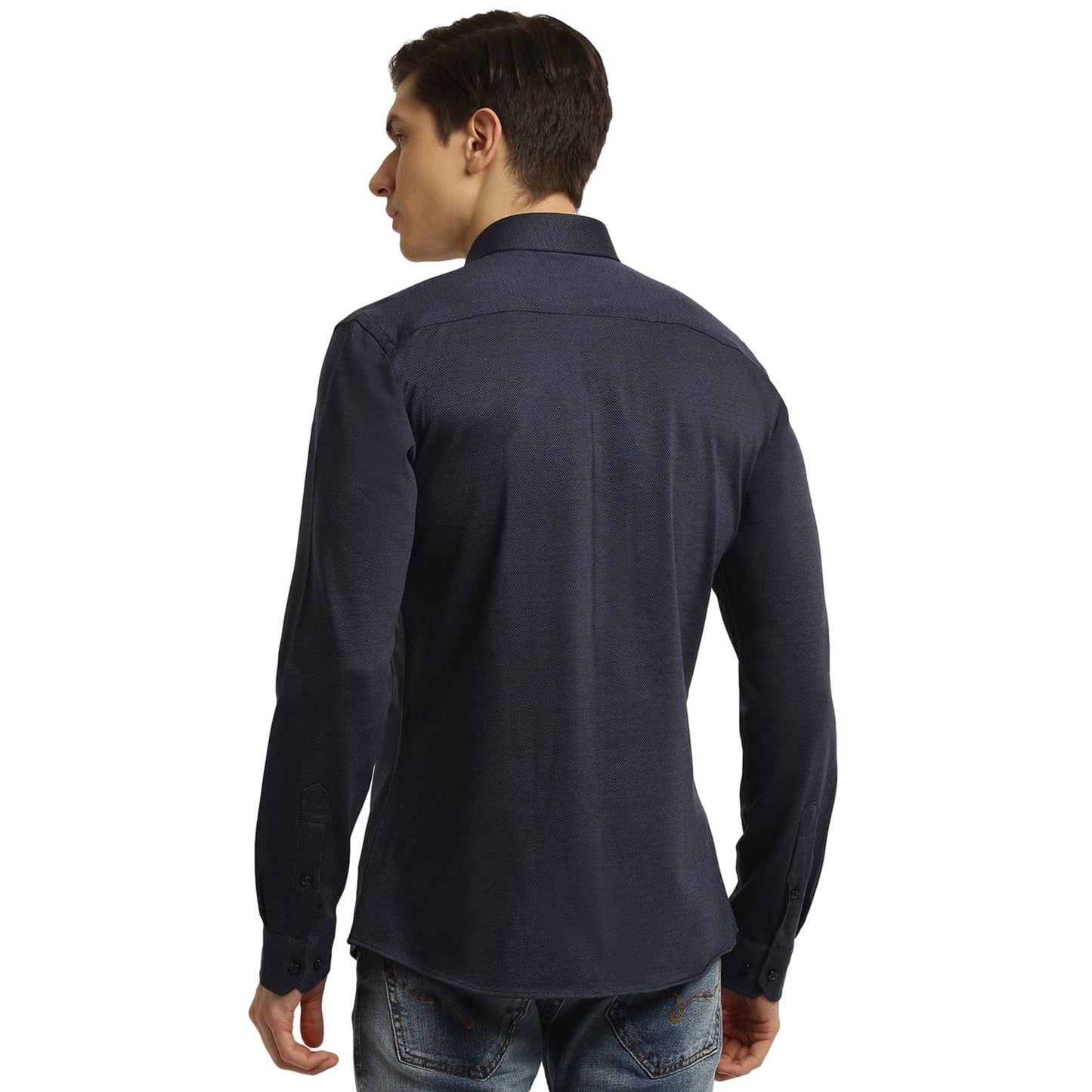 Bruun & Stengade Men Blue Collar Shirt