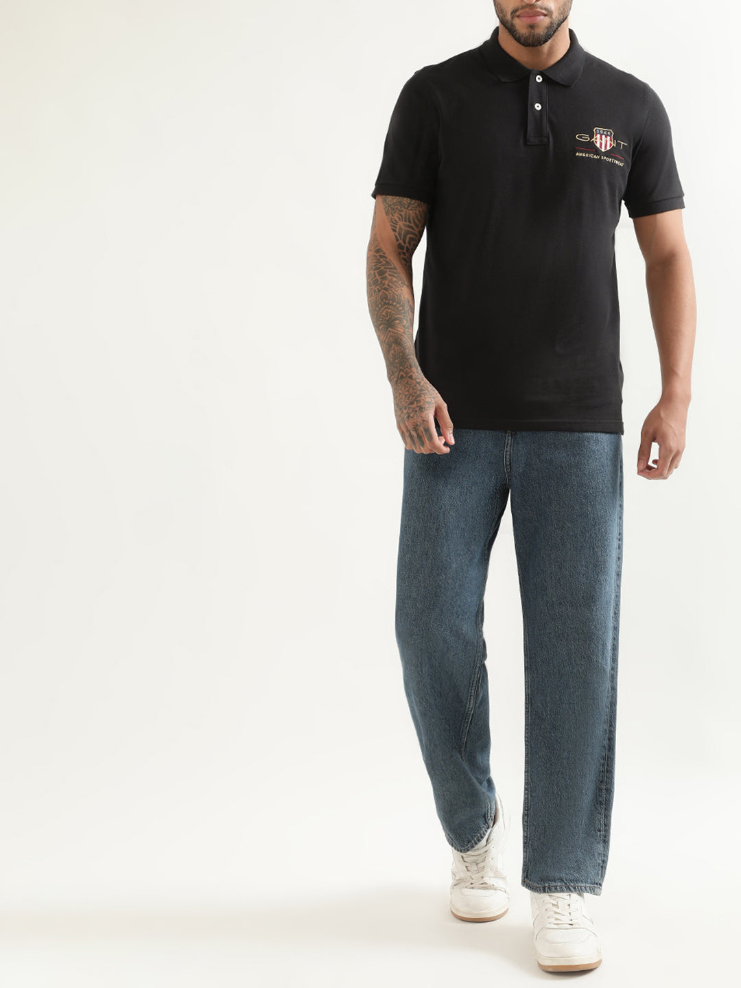 Gant Black Logo Regular Fit Polo T-Shirt