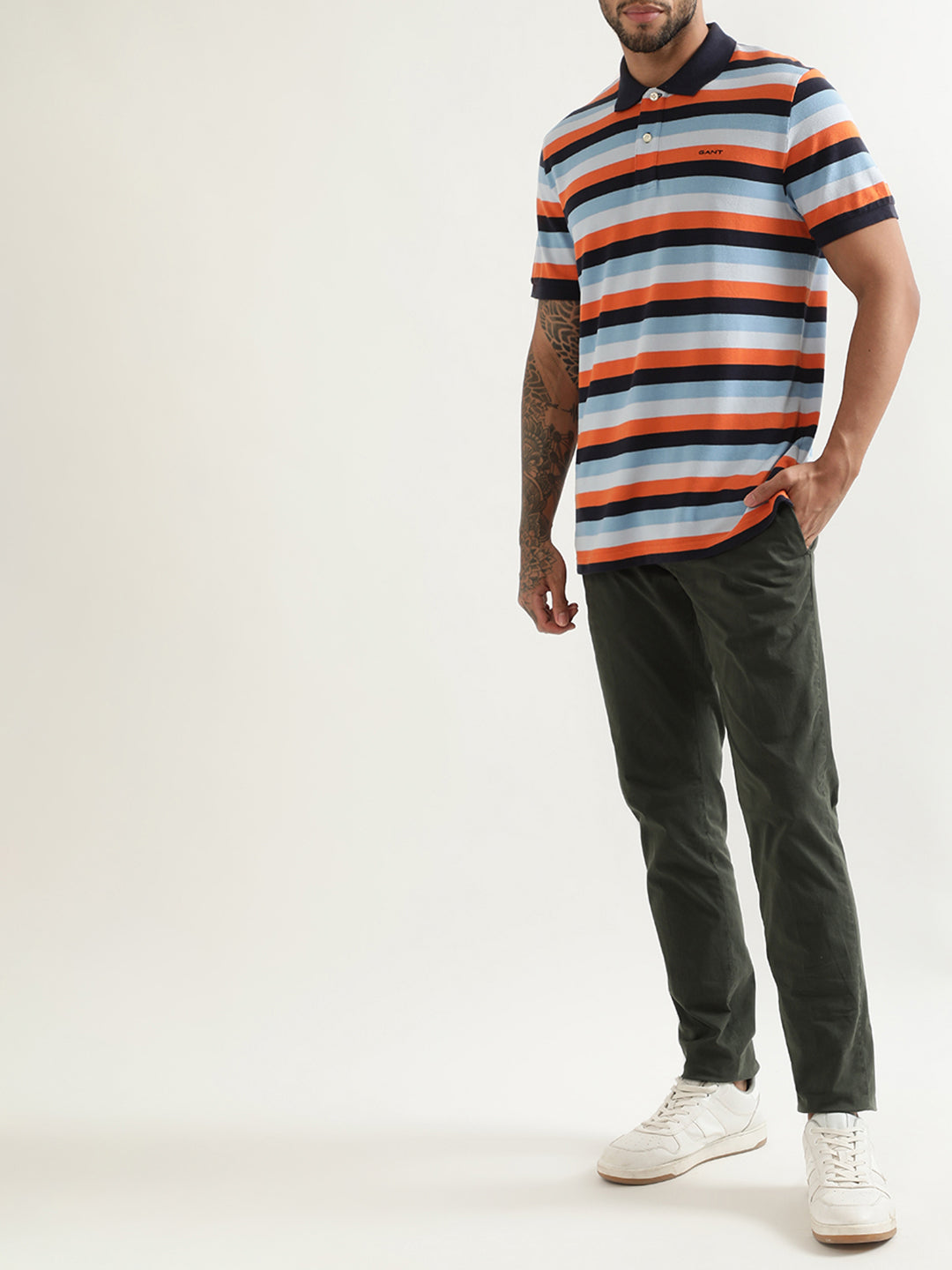 Gant Multi Striped Regular Fit Polo T-Shirt