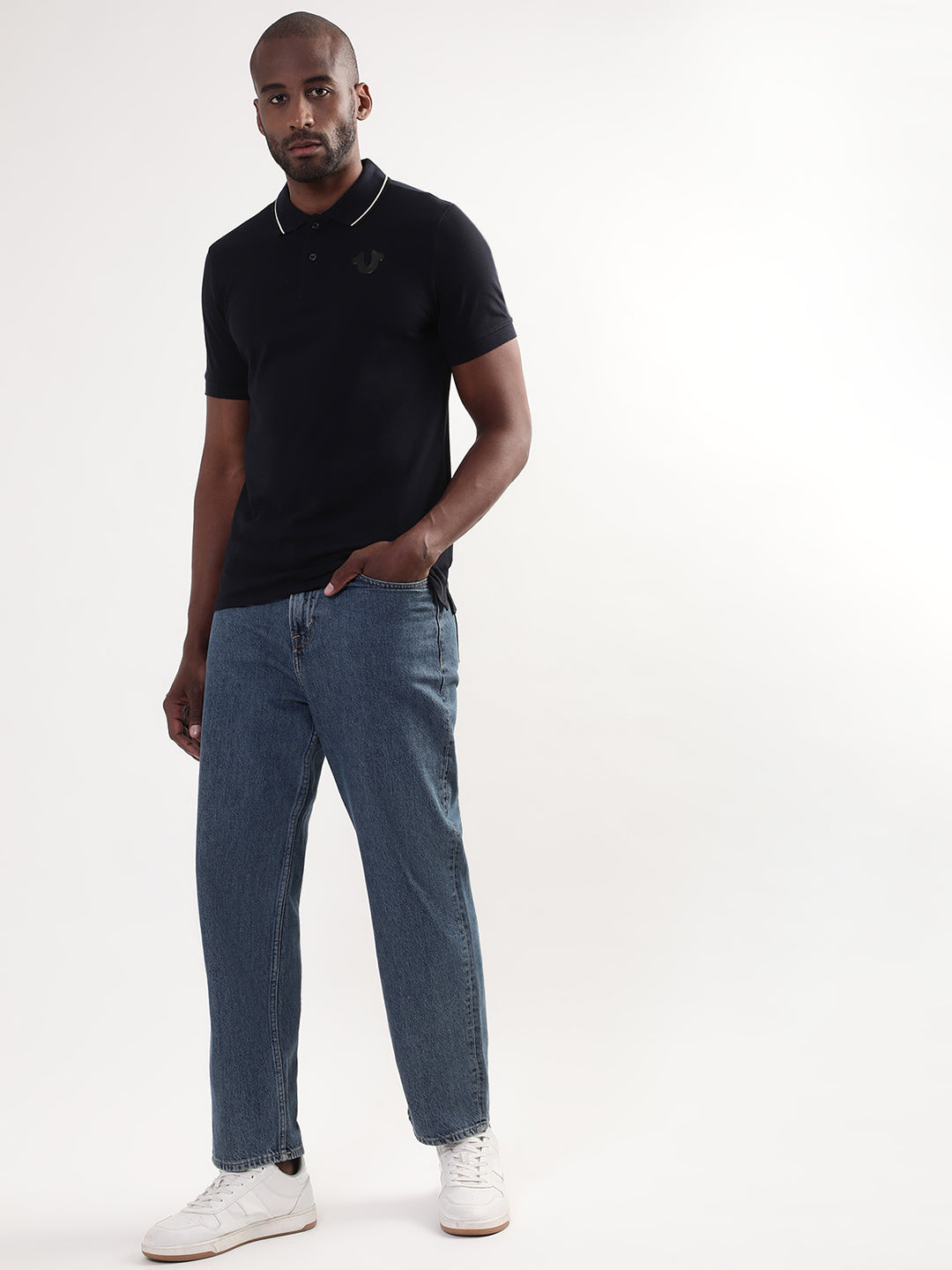 True Religion Peacoat Regular Fit Polo T-Shirt