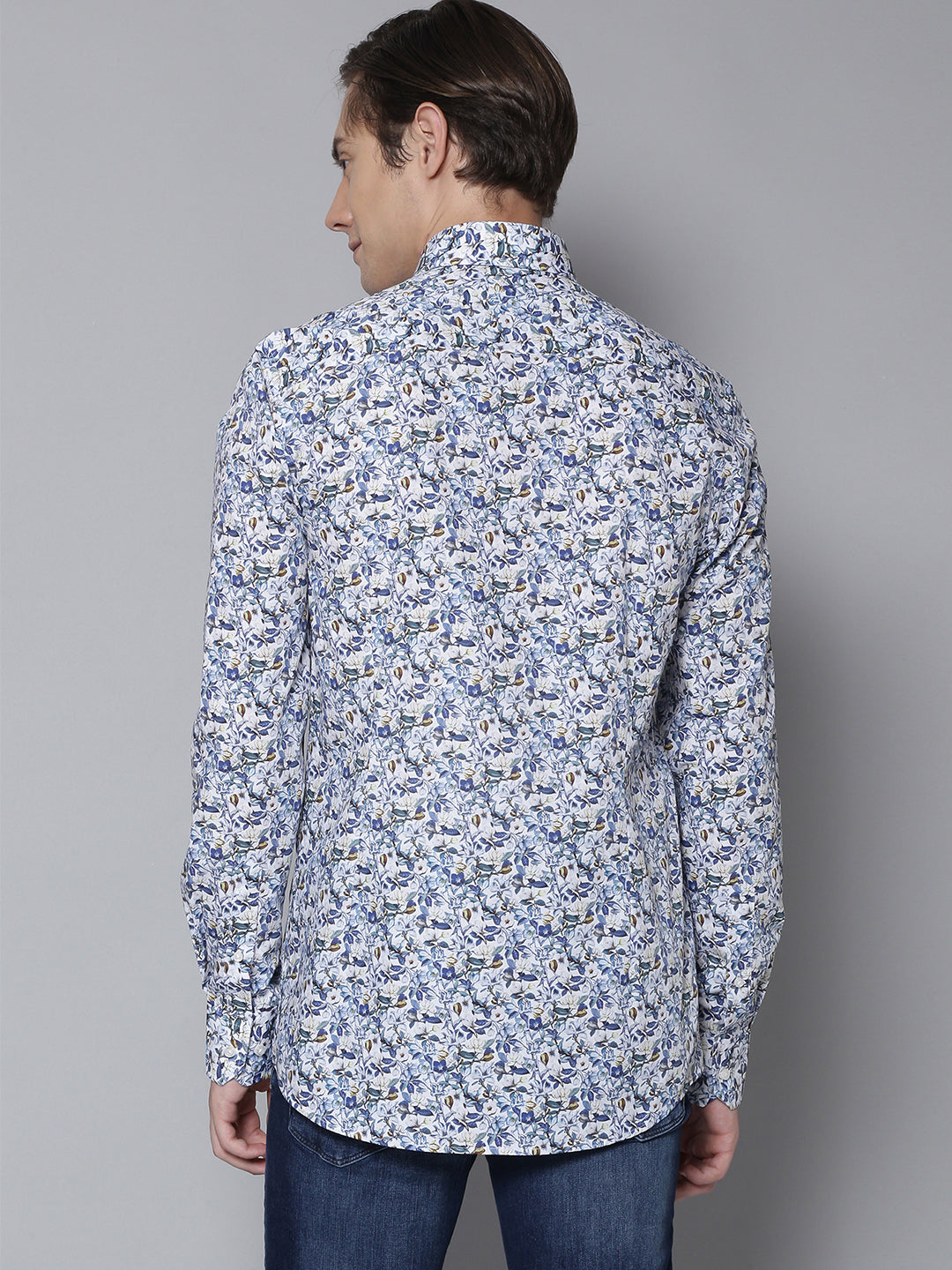 Bruun & Stengade Men White Printed Collar Shirt
