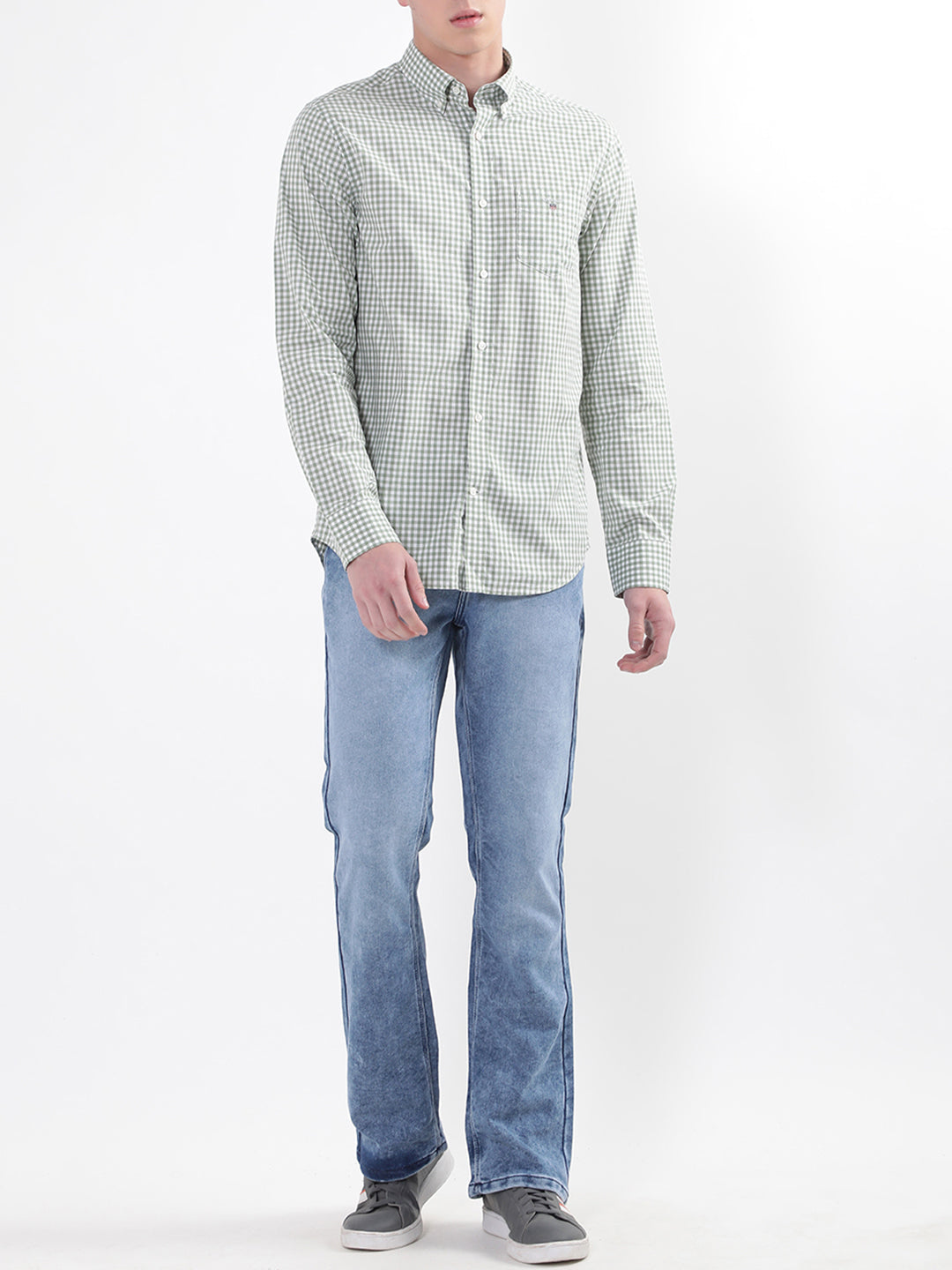 Gant Classic Broadcloth Gingham Checks Checked Button Down Collar Cotton Casual Shirt