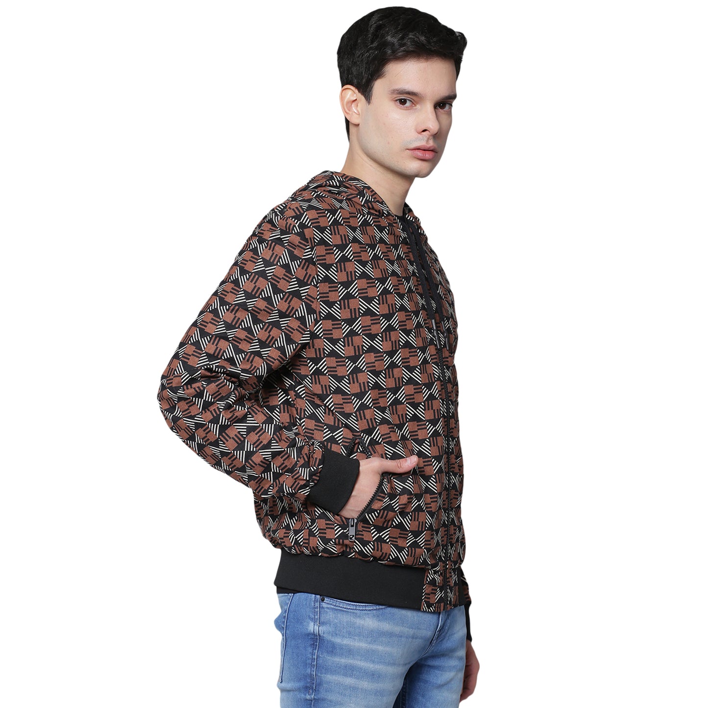 Antony Morato Men Black Solid Hooded Jacket