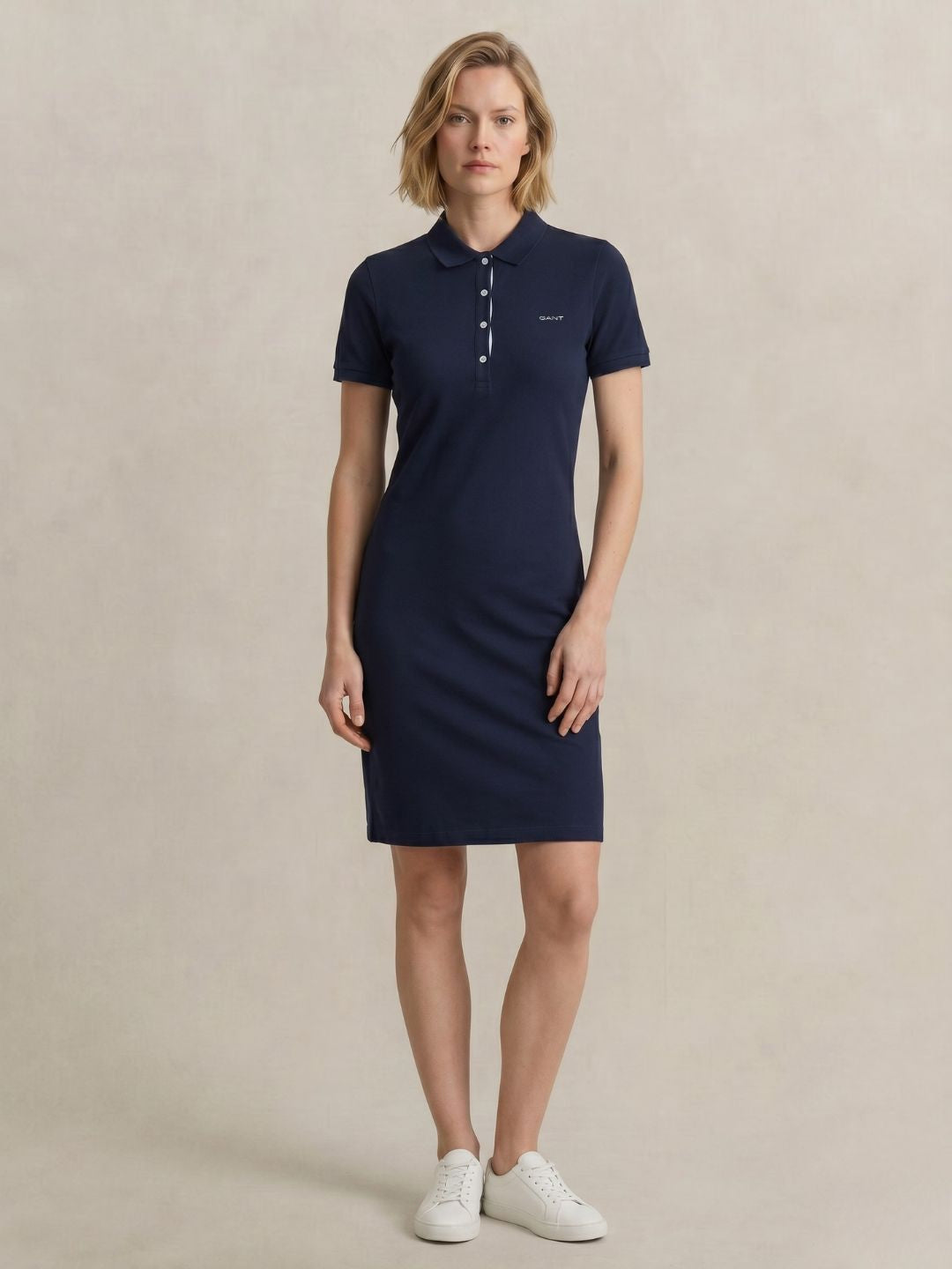 Gant Women Navy Blue Solid Stretchable Slim Fit Dress