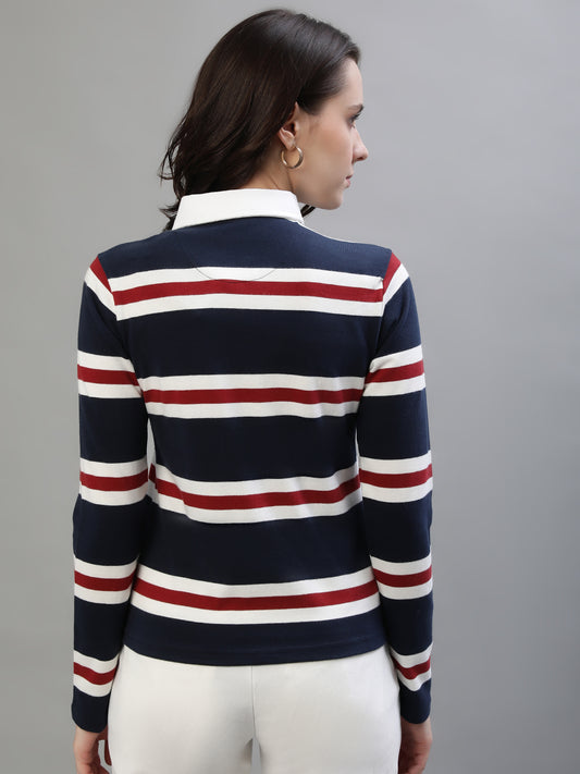 Iconic Multi Fashion Stripes Regular Fit Polo T-Shirt