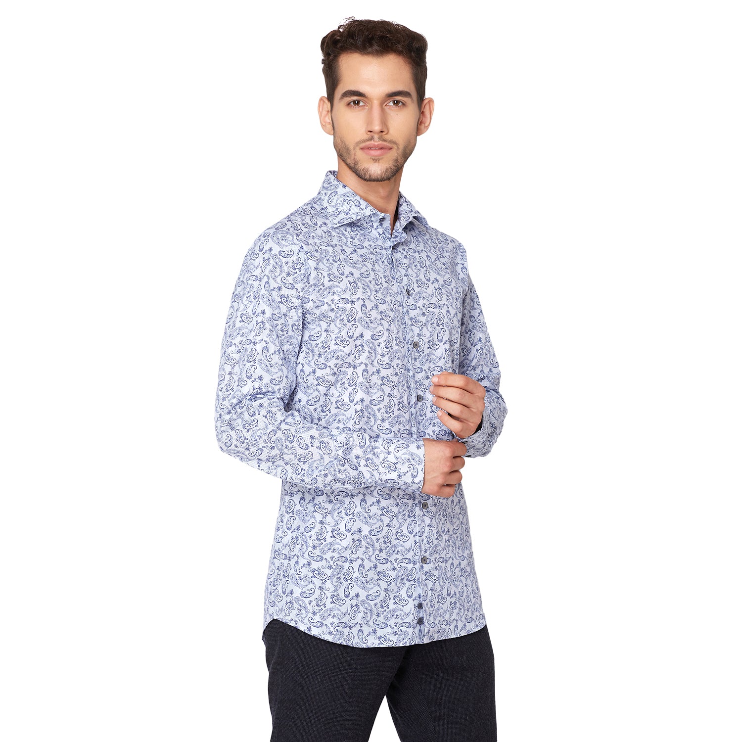 Matinique Men Blue Printed Collar Shirt