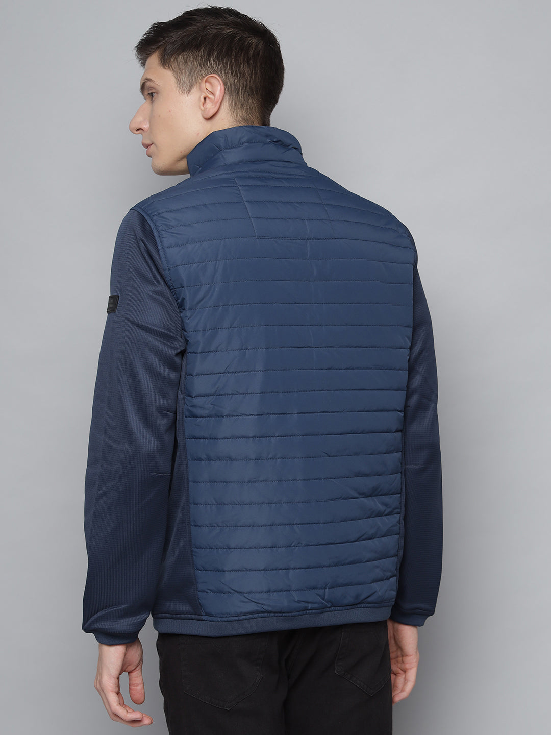 Lindbergh Men Navy Solid Collar Jacket