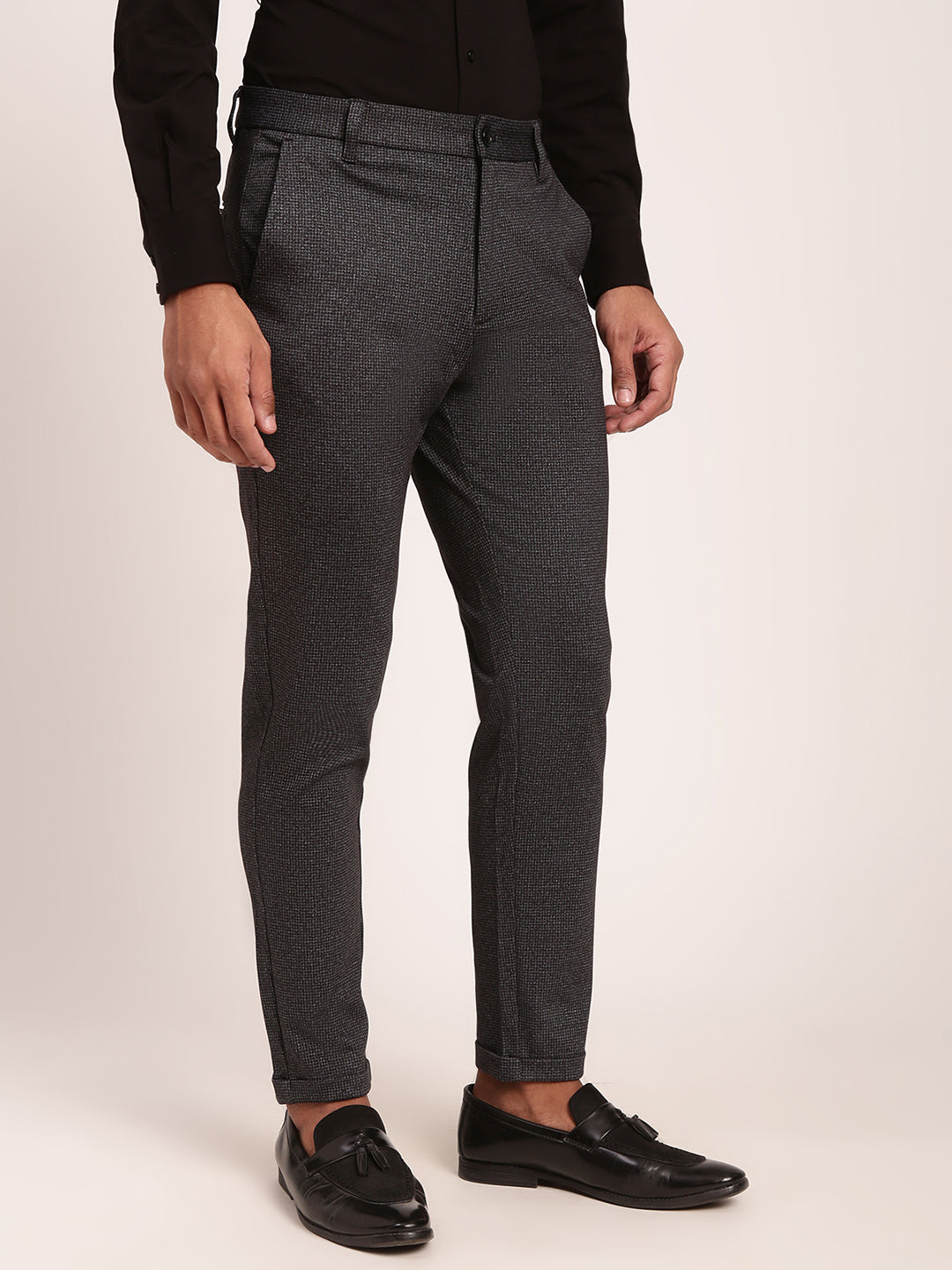 Lindbergh Men Blue Solid Slim Fit Trouser