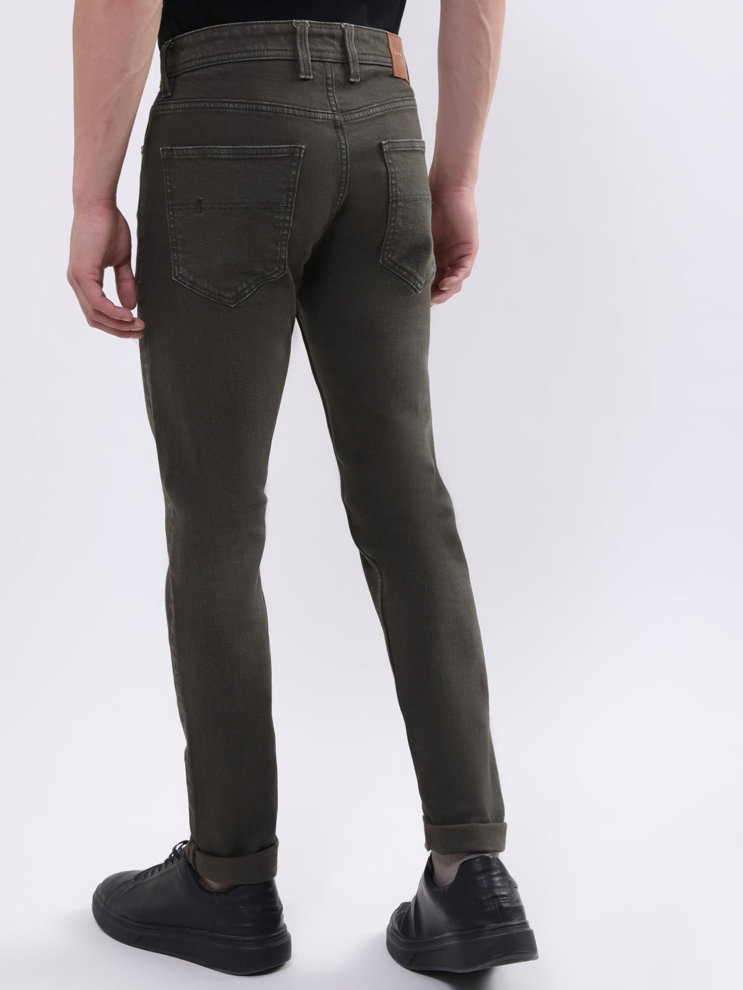 Iconic Men Green Tapered Fit Jeans