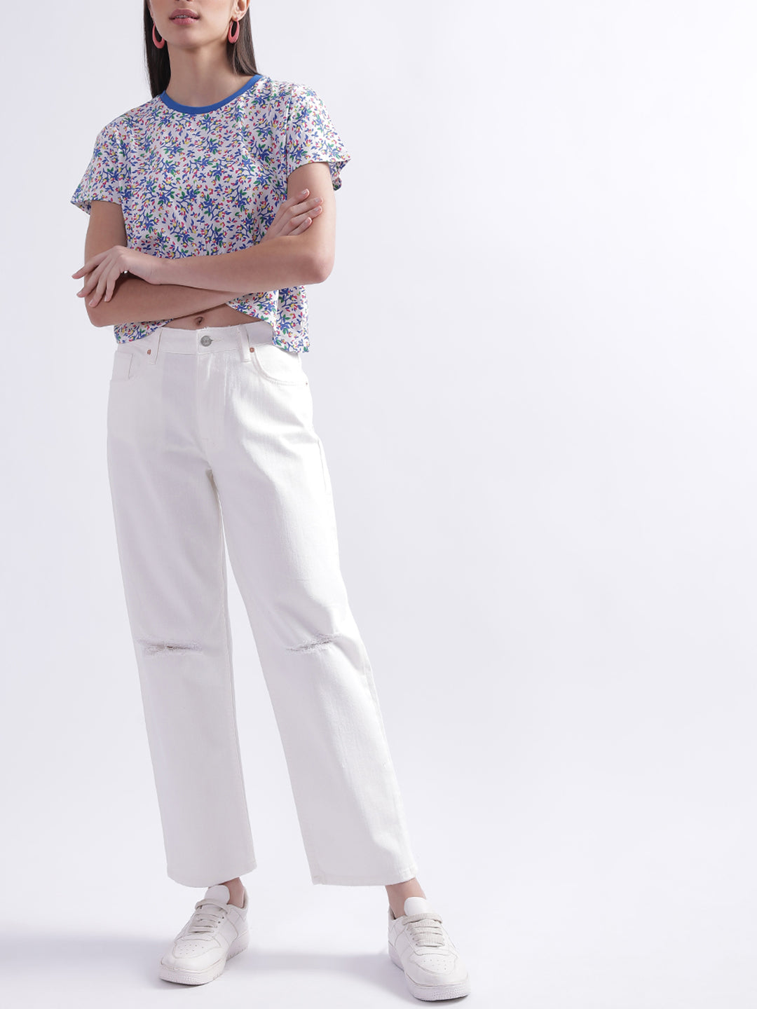 Elle Women Blue Tshirt