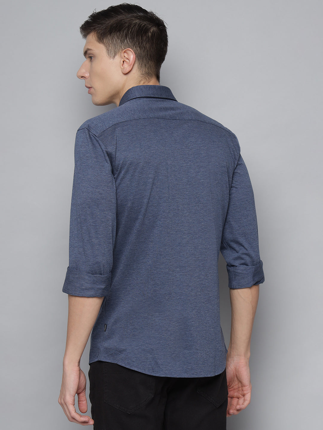 Lindbergh Men Blue Solid Button Down Collar Shirt