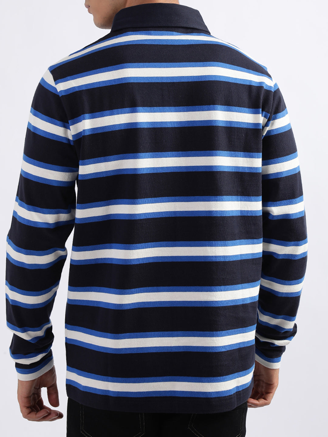 Gant Blue Striped Regular Fit Polo T-Shirt