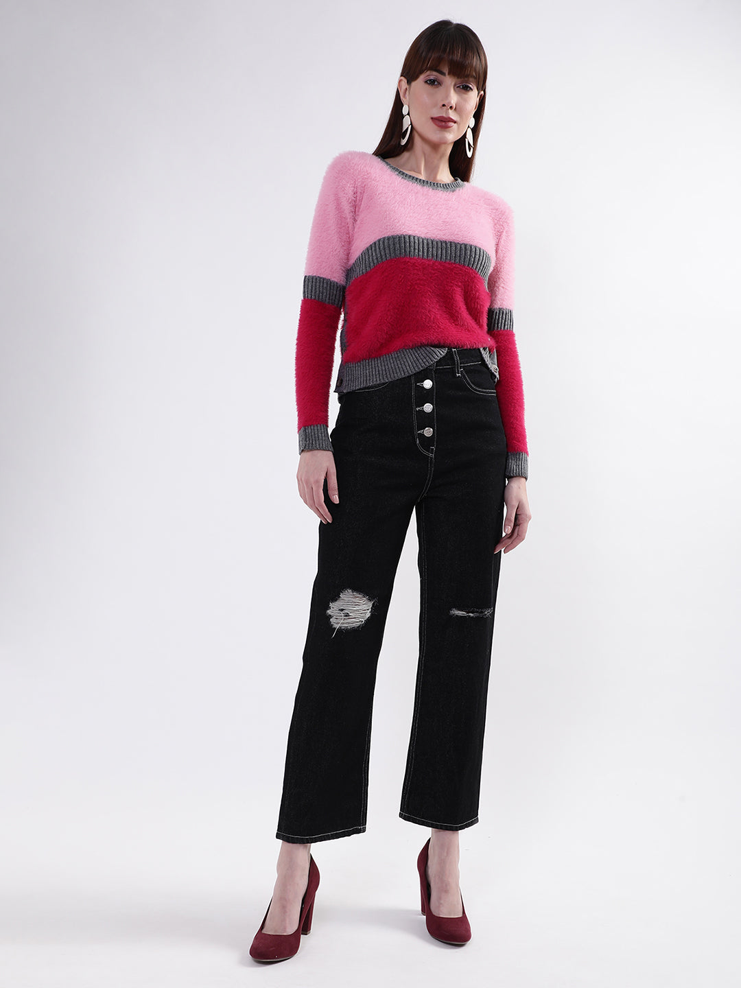 Elle Women Black Solid Straight Fit Jeans