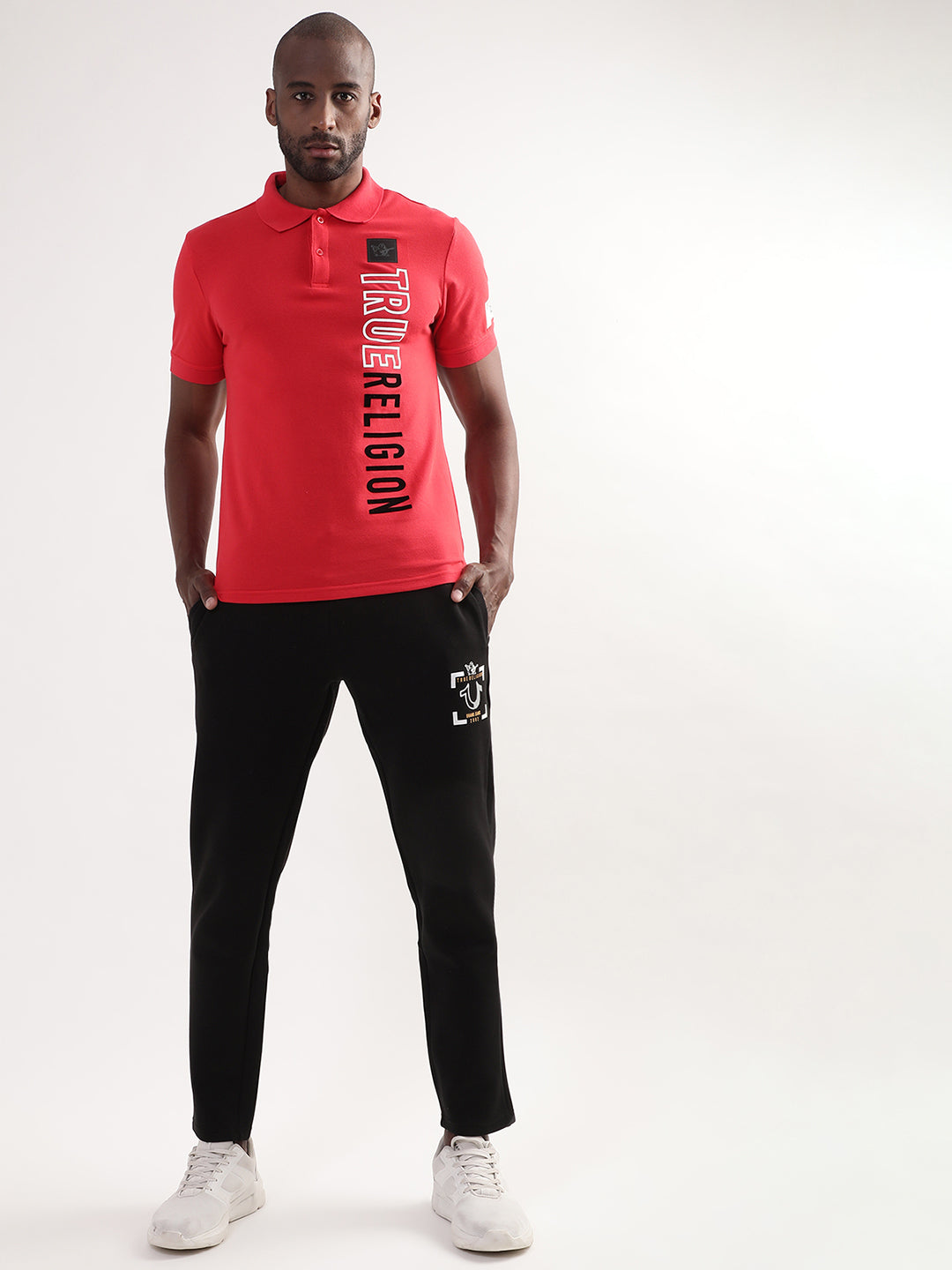 True Religion Chinese Red Logo Regular Fit Polo T-Shirt