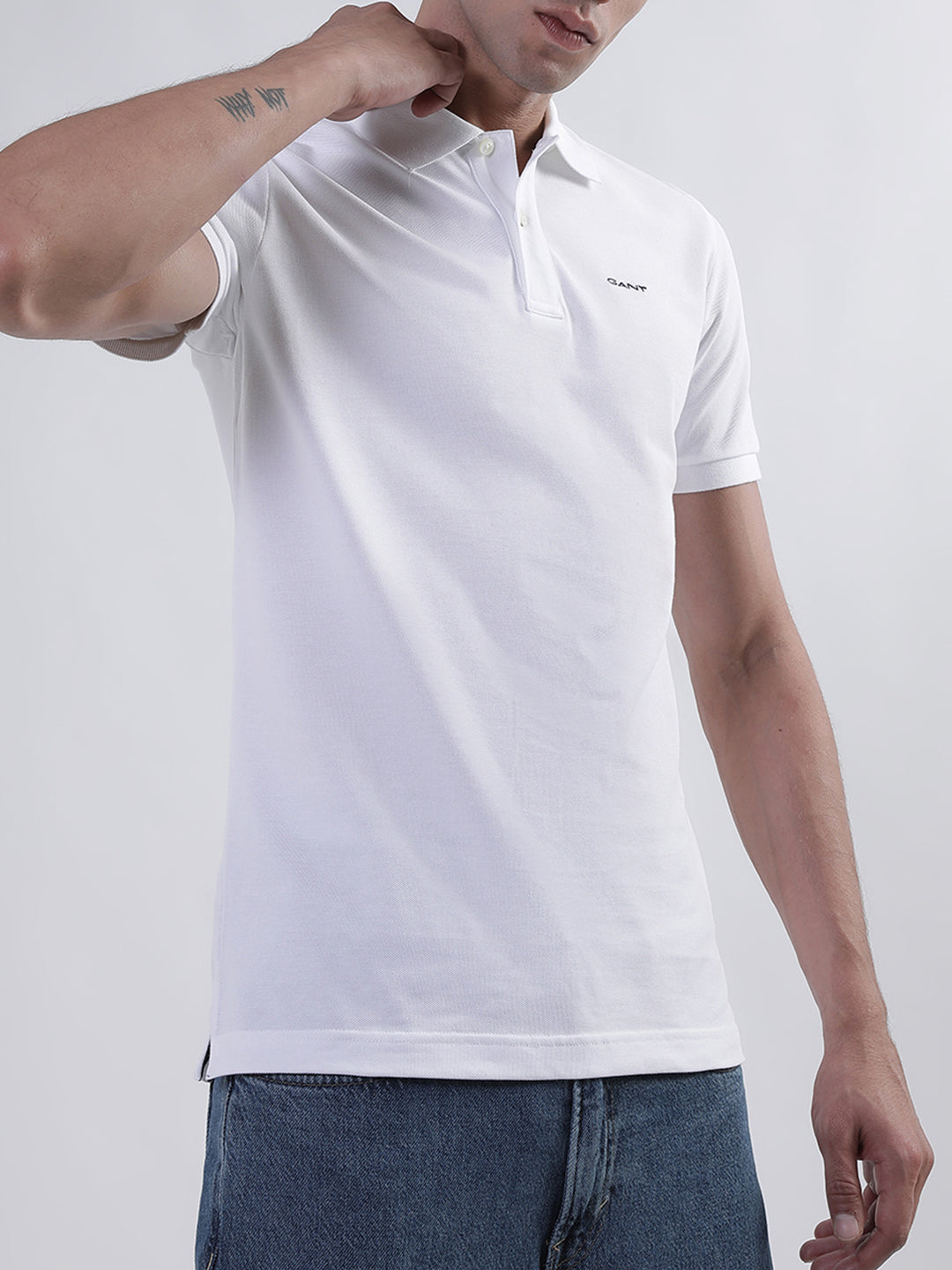 Gant White Regular Fit Polo T-Shirt