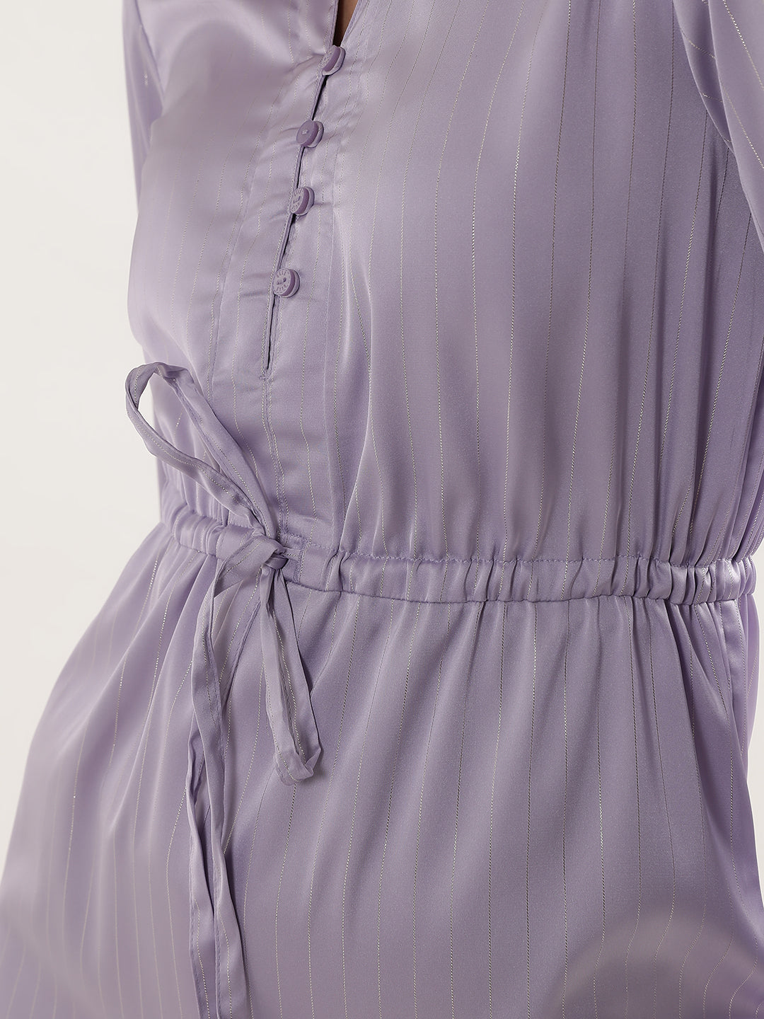 Elle Women Lilac Solid Collar Dress
