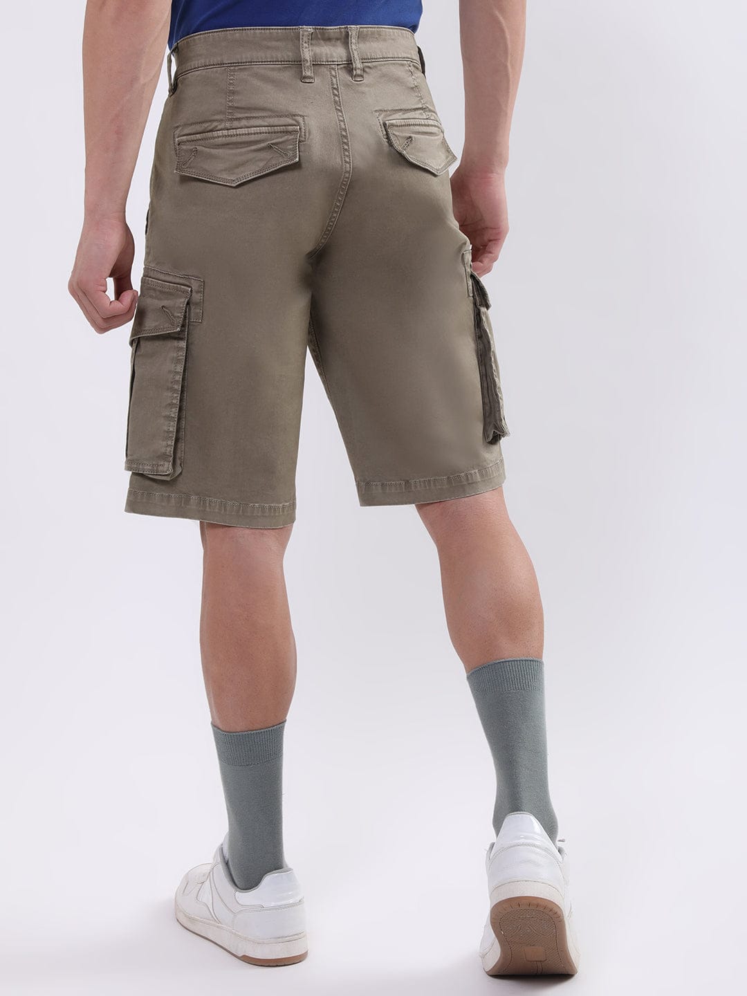Iconic Men Green Regular Fit Shorts