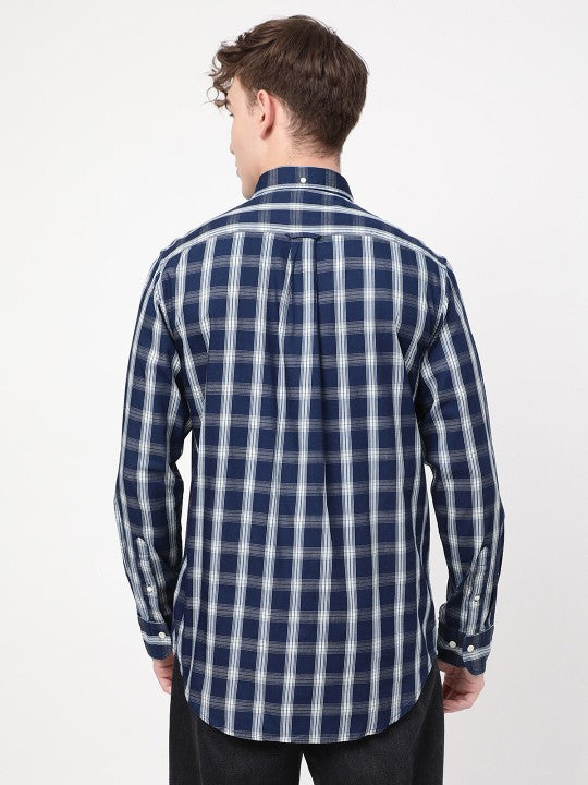 Gant Blue Checked Regular Fit Shirt