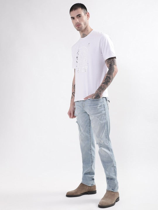 True Religion White Graphic Logo Regular Fit T-Shirt