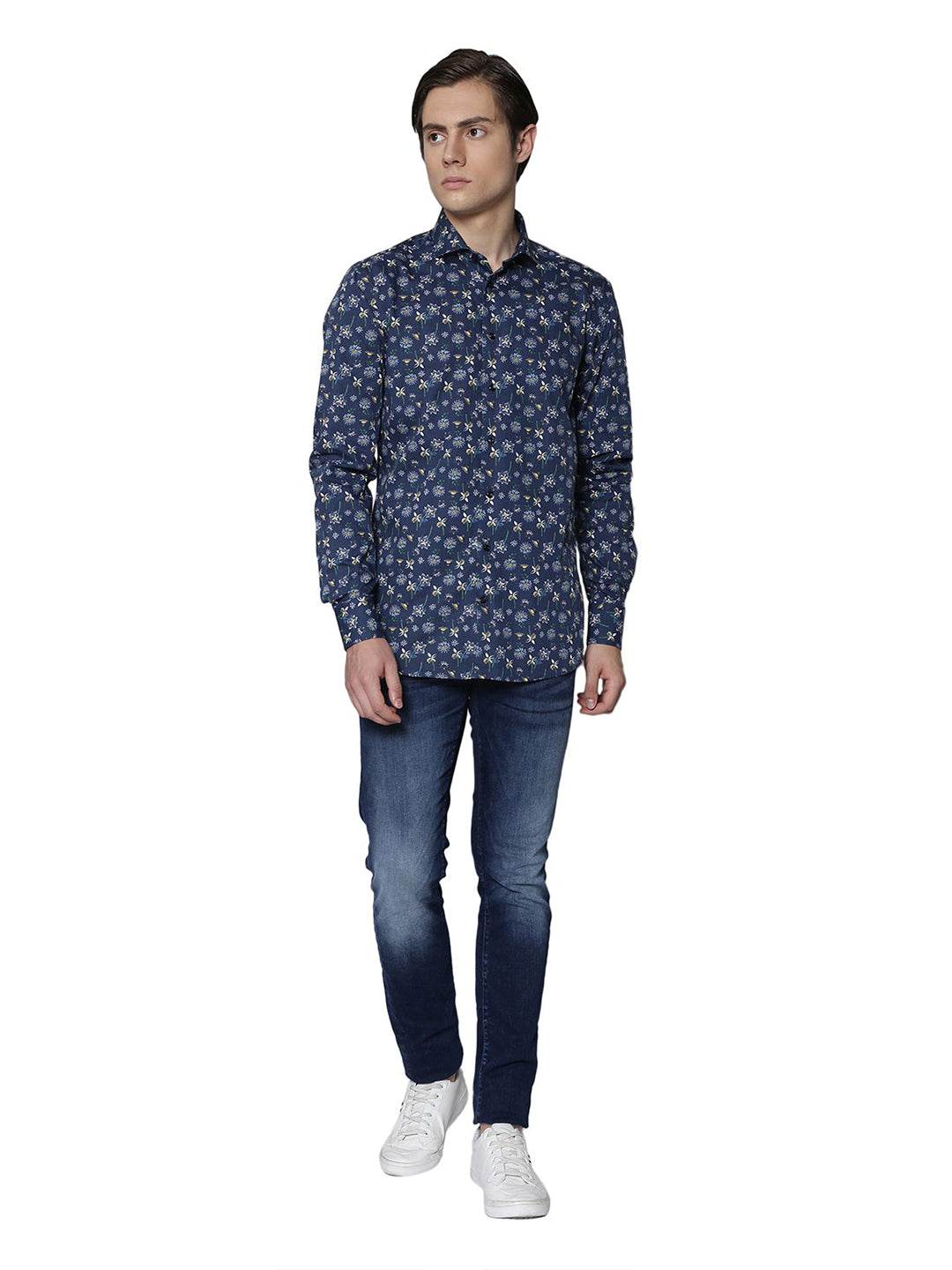 Bruun & Stengade Men Blue Printed Collar Shirt