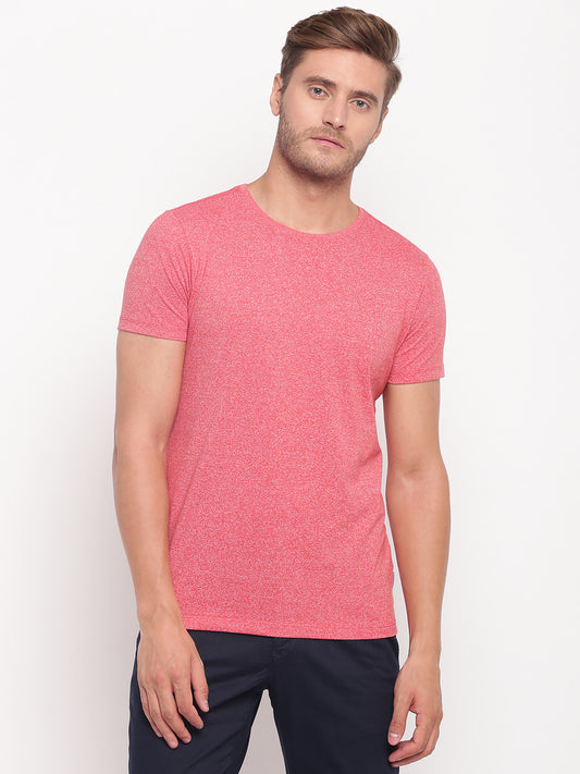 Lindbergh Men Red Solid Round Neck TShirt