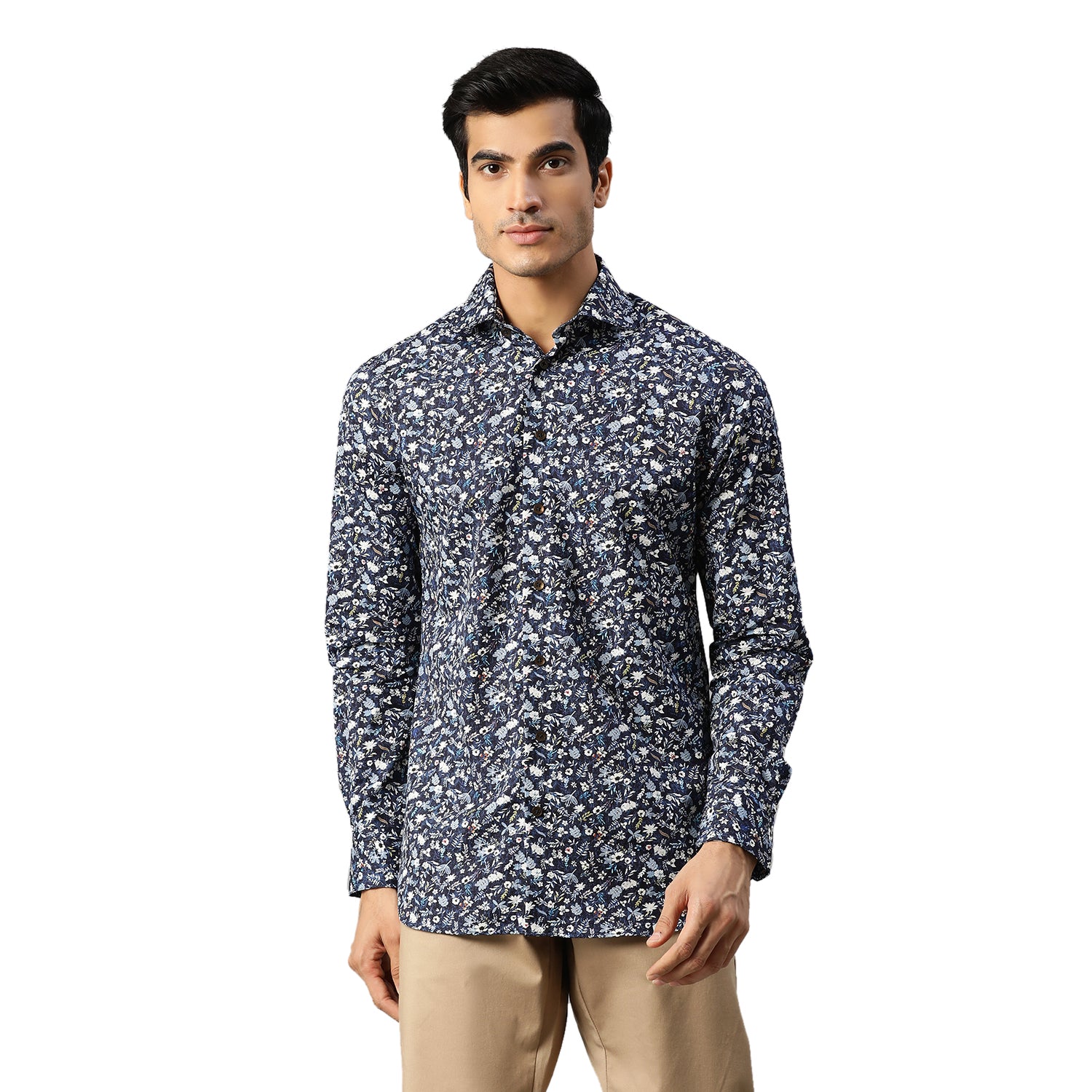 Matinique Men Navy Printed Collar Shirt