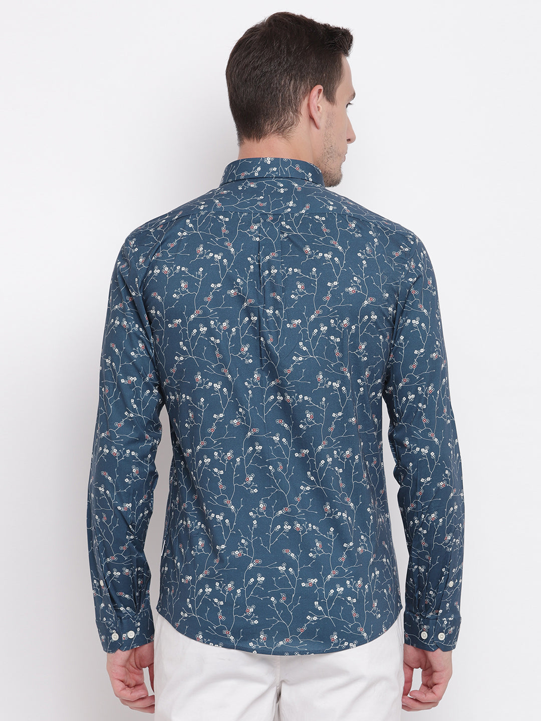 Lindbergh Blue Fashion Printed Slim Fit Shirt