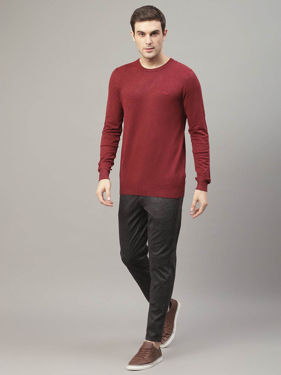 Lindbergh Men Grey Solid Slim Fit Trouser