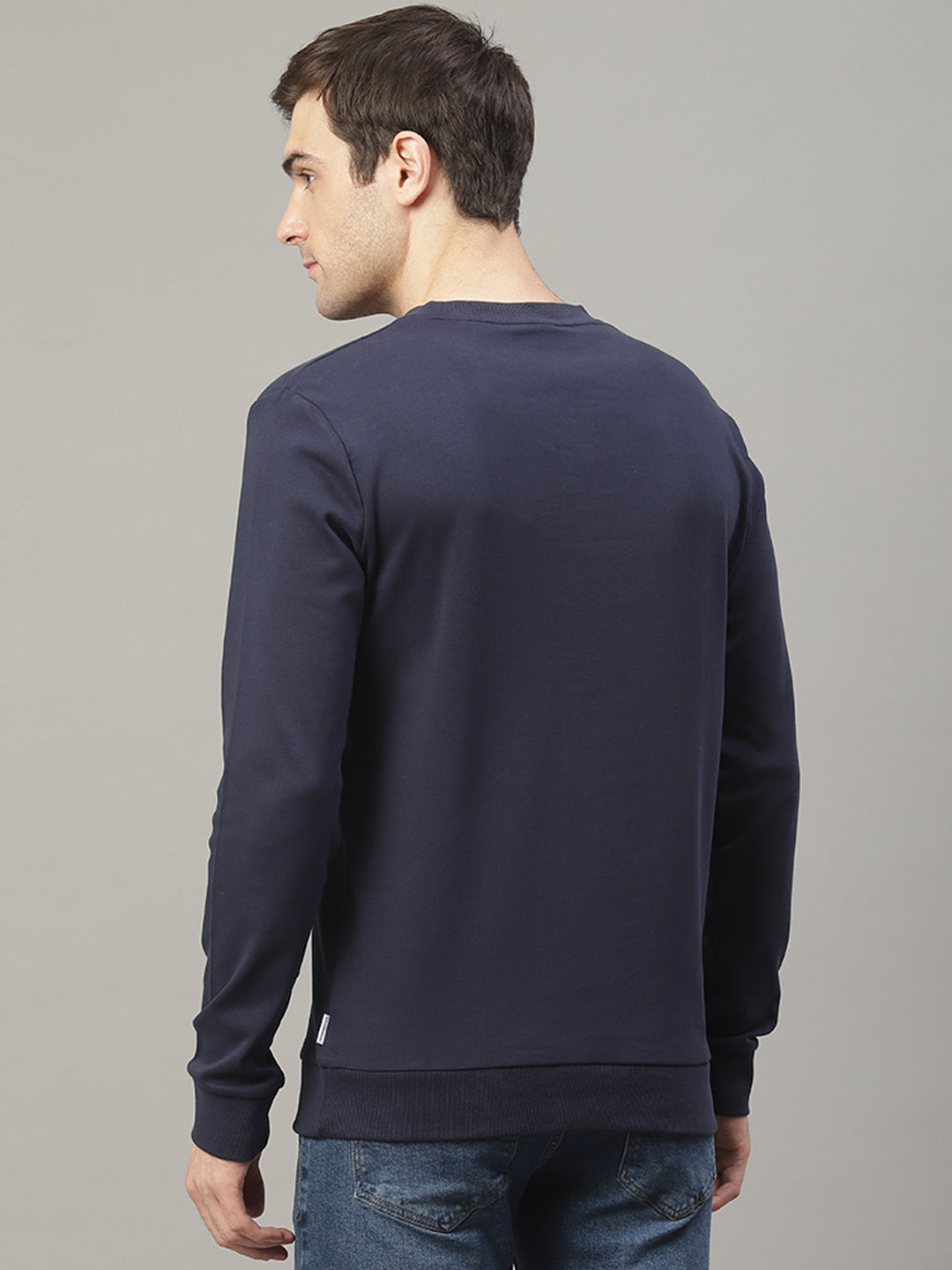 Lindbergh Men Blue Printed Round Neck Sweatshirt