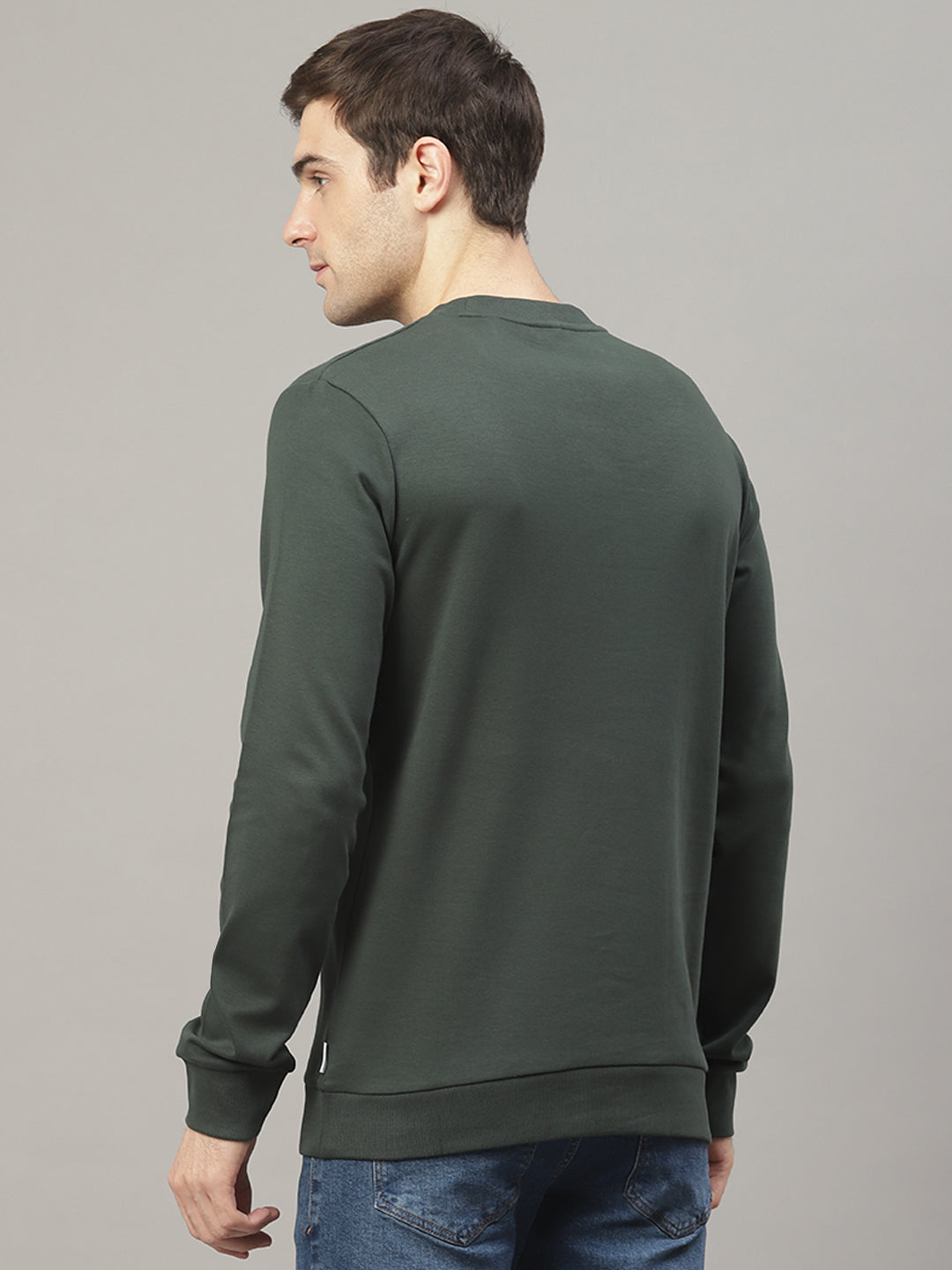 Lindbergh Men Green Printed Round Neck Sweatshirt