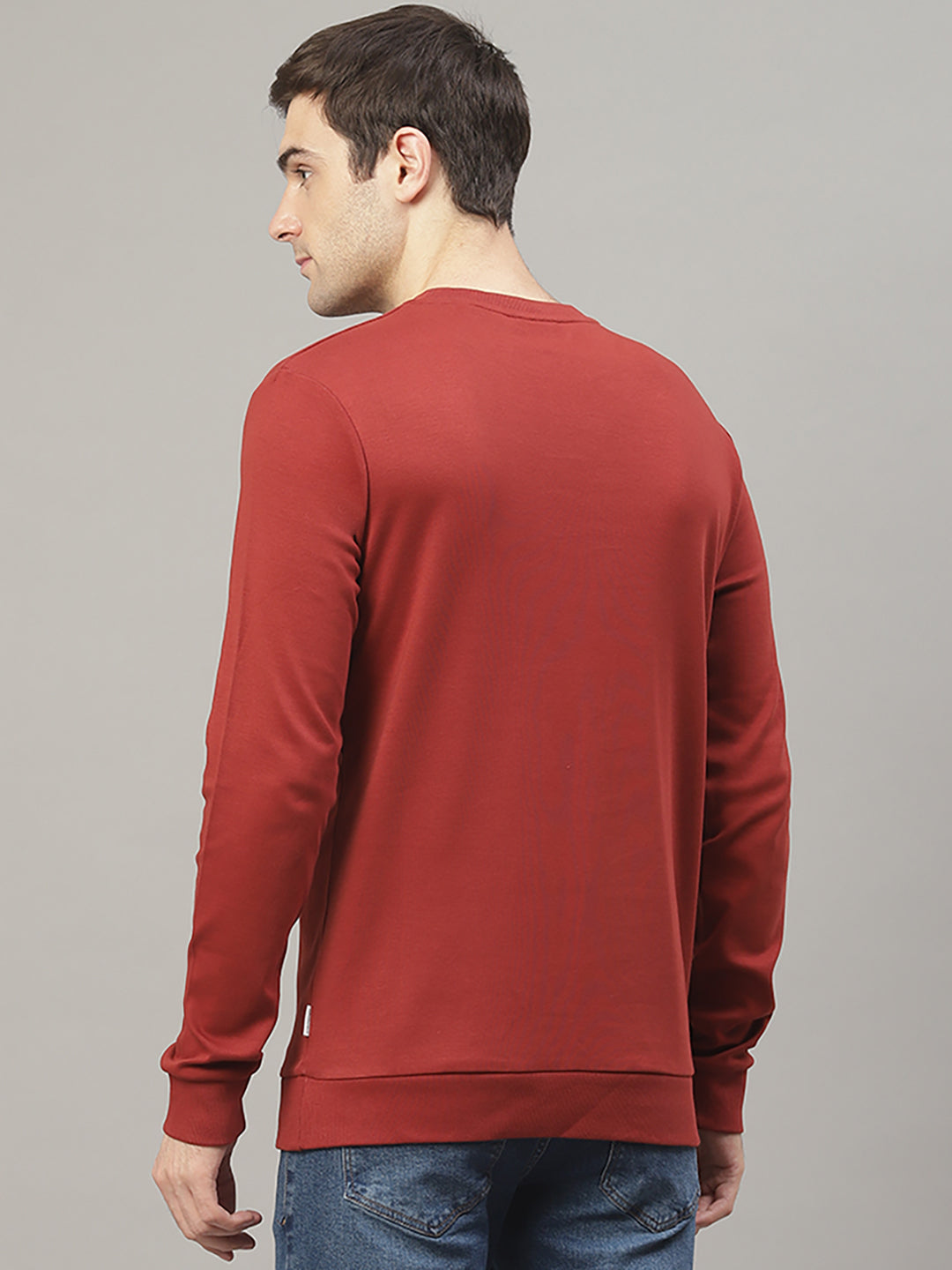 Lindbergh Men Red Printed Round Neck Sweatshirt