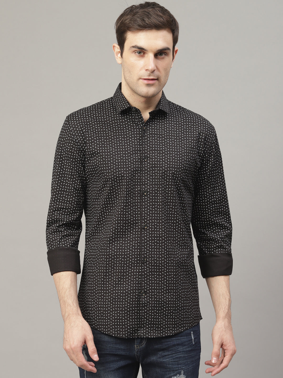 Lindbergh Black Fashion Printed Slim Fit Shirt