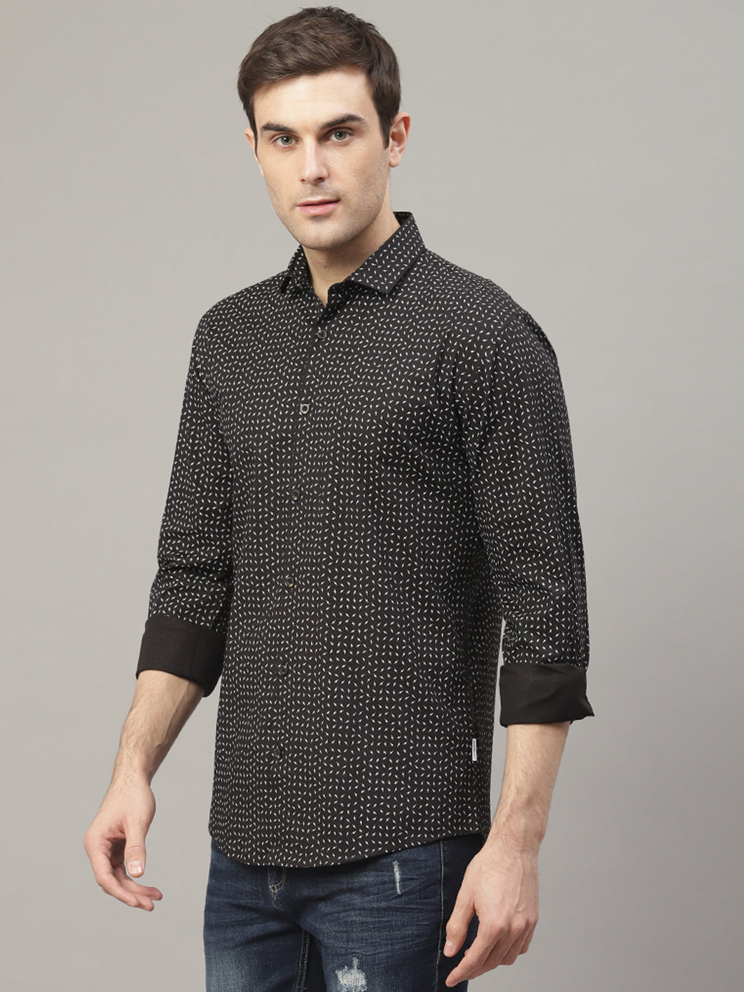 Lindbergh Black Fashion Printed Slim Fit Shirt